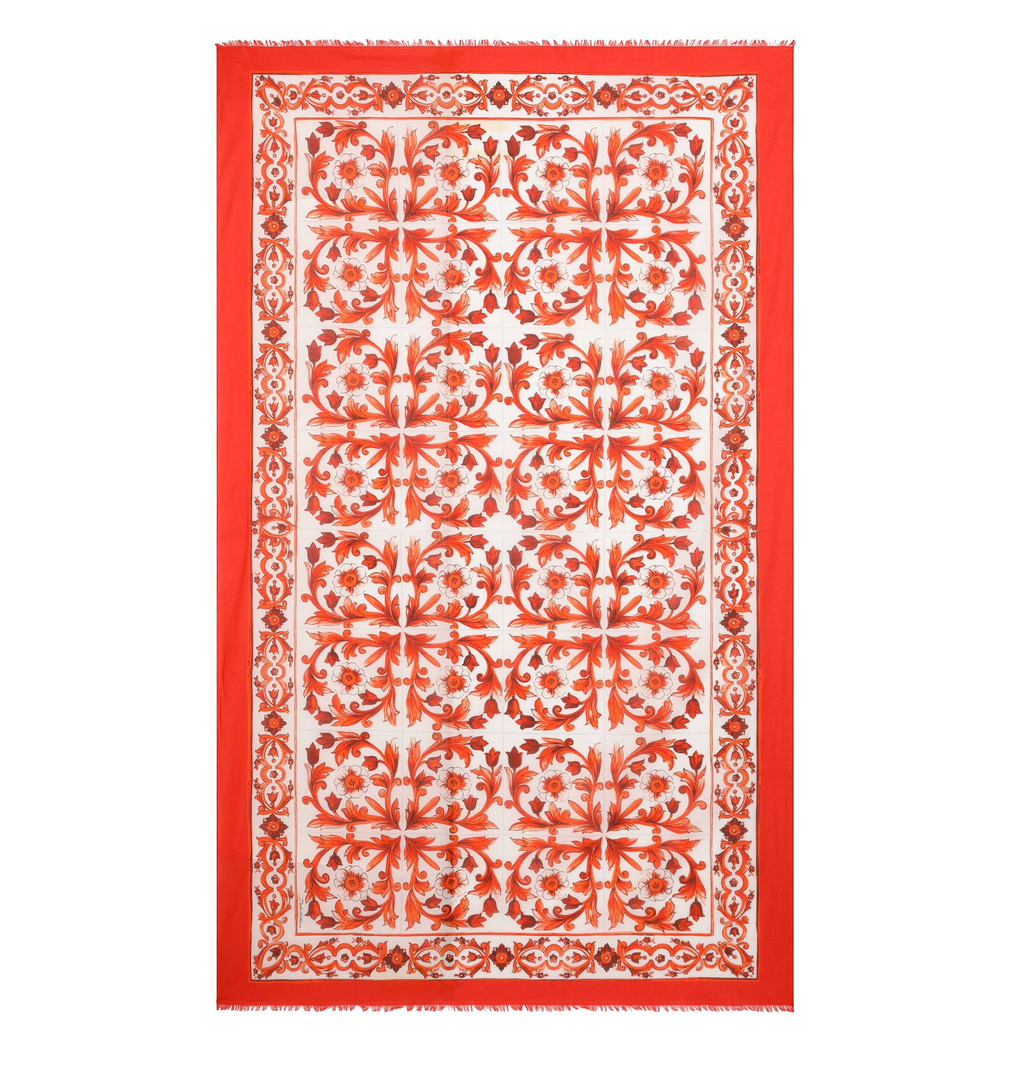 Majolica-print batiste sarong