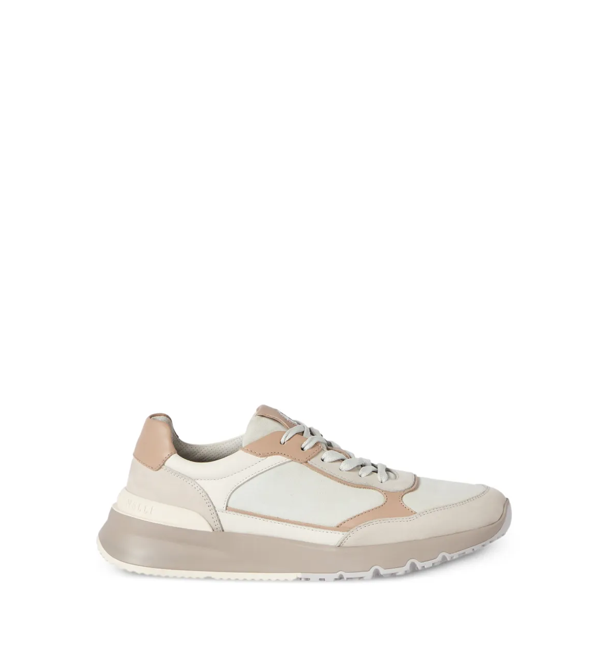Panelled leather sneakers