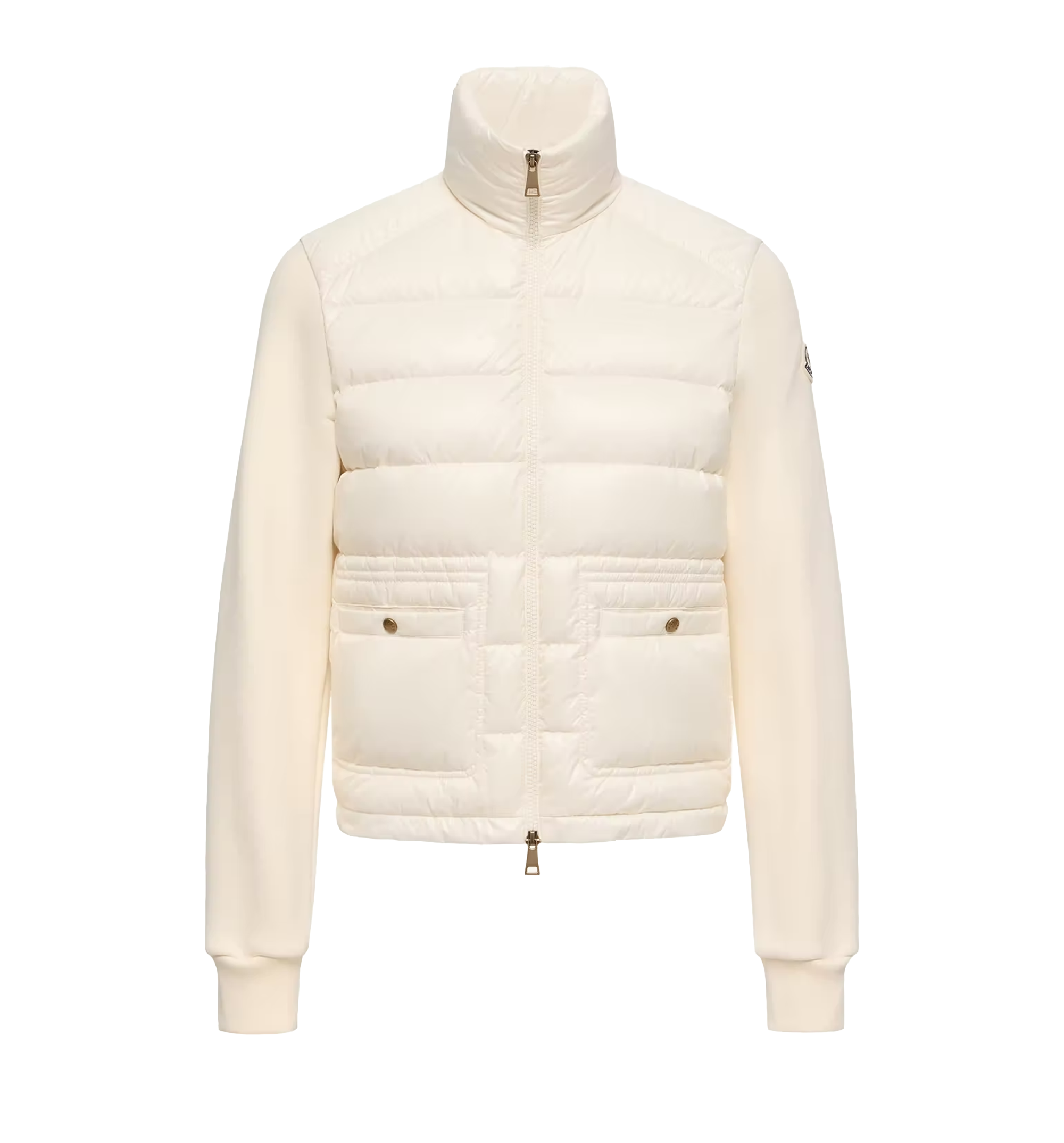 Cotton Zip-Up Sweatshirt with Nylon Front