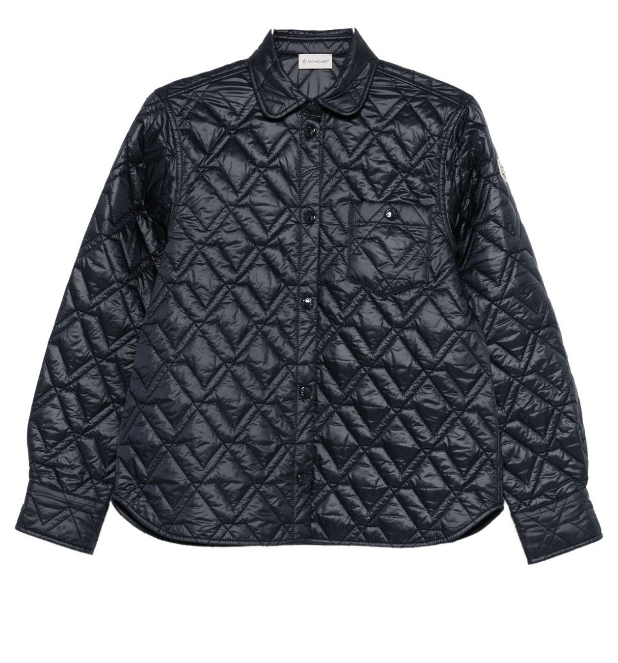 Diamond-Quilted Padded Shirt Jacket