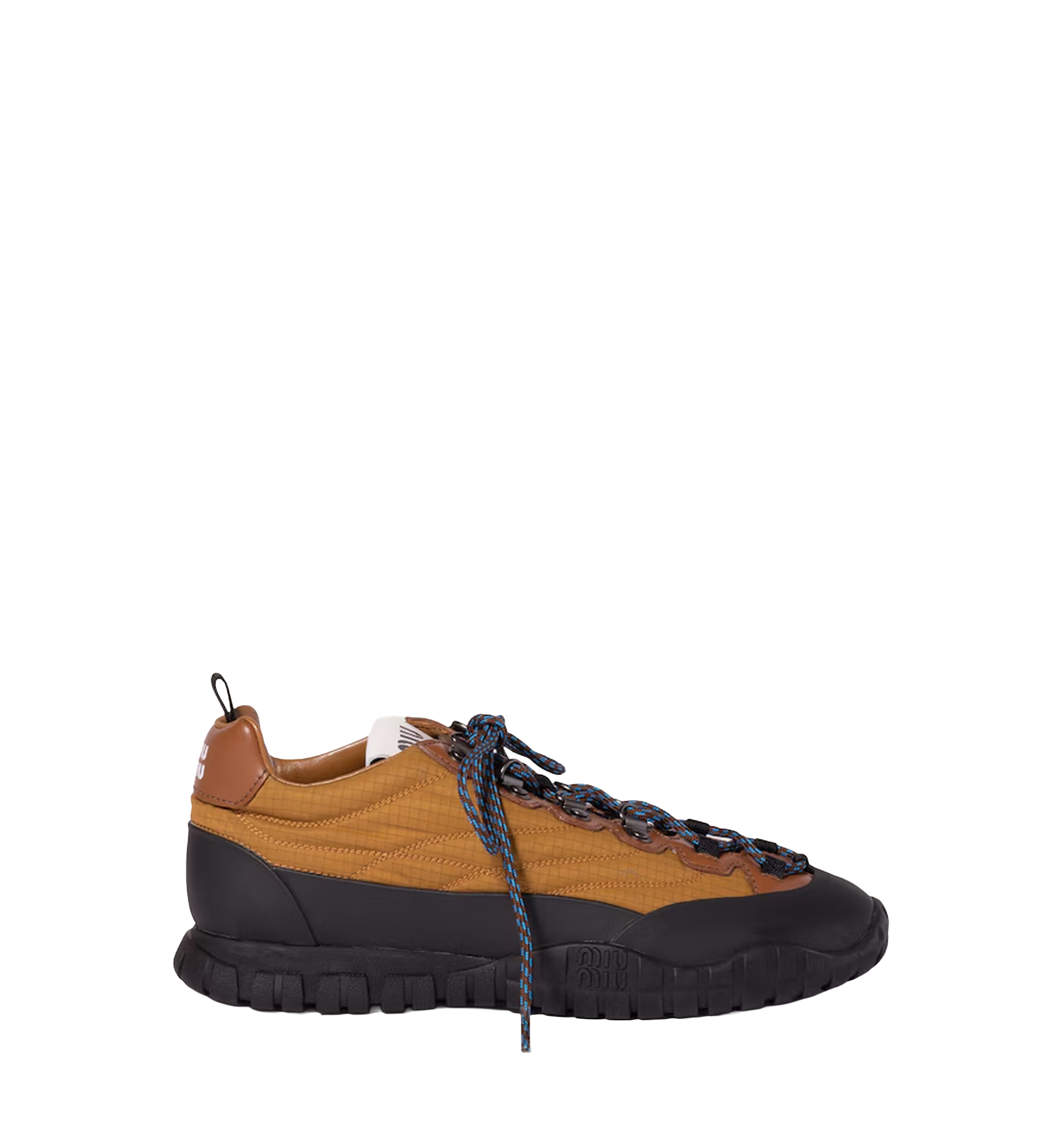 Technical fabric and leather sneakers