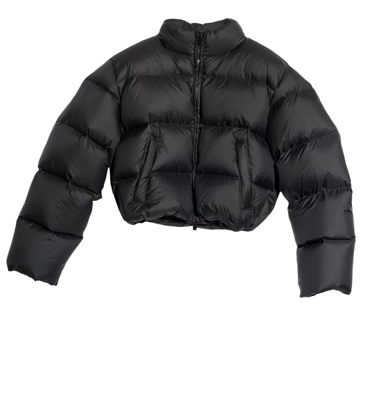 Crop Fit down jacket with crest