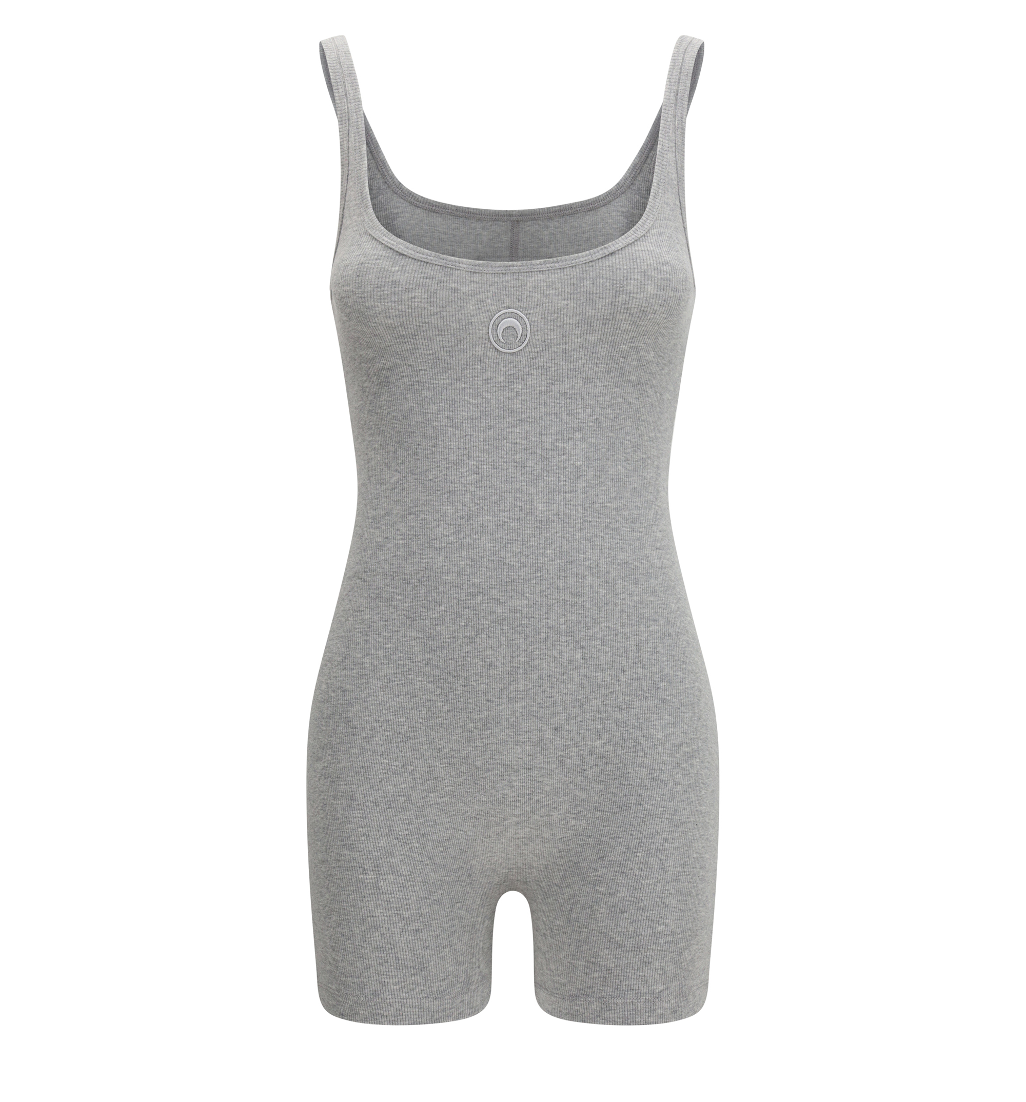Moon Logo Ribbed Jersey Short Catsuit