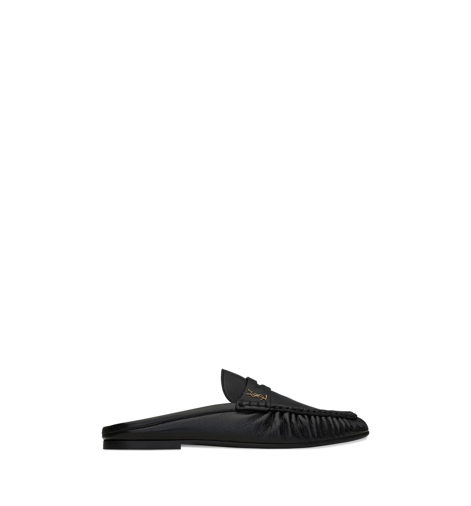 Le Loafer Mules In Shiny Creased Leather