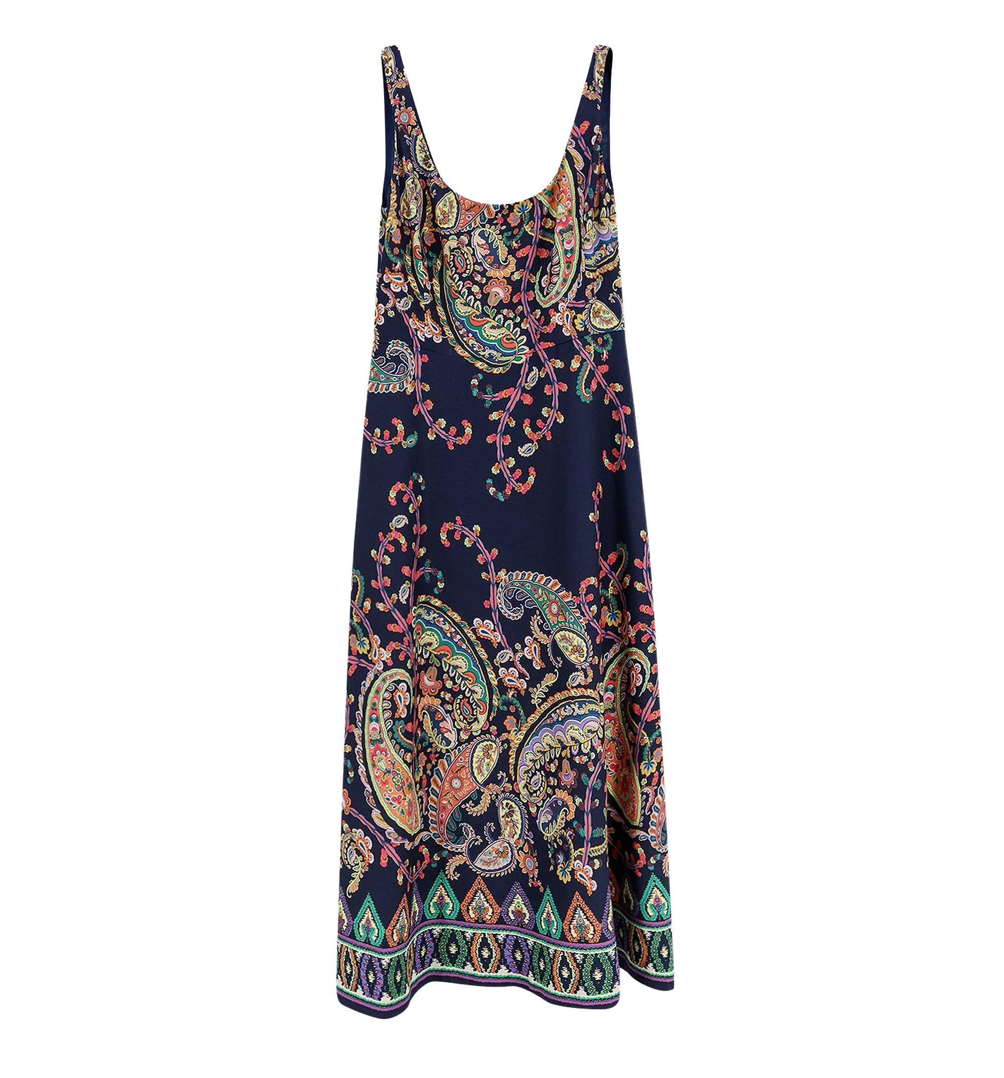 Long Stretch Dress With Floral Motif