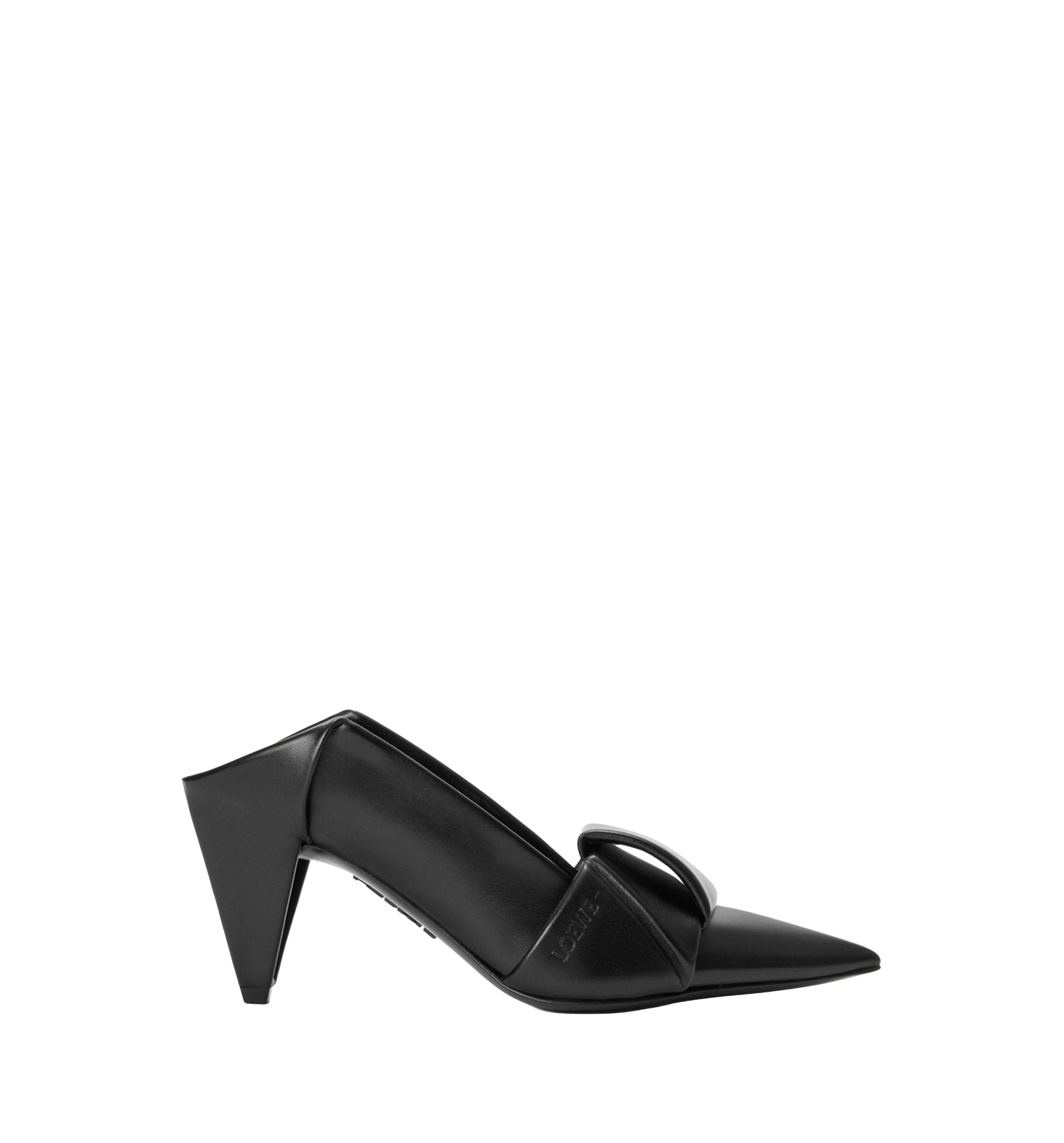 Origami flap back pump in lambskin