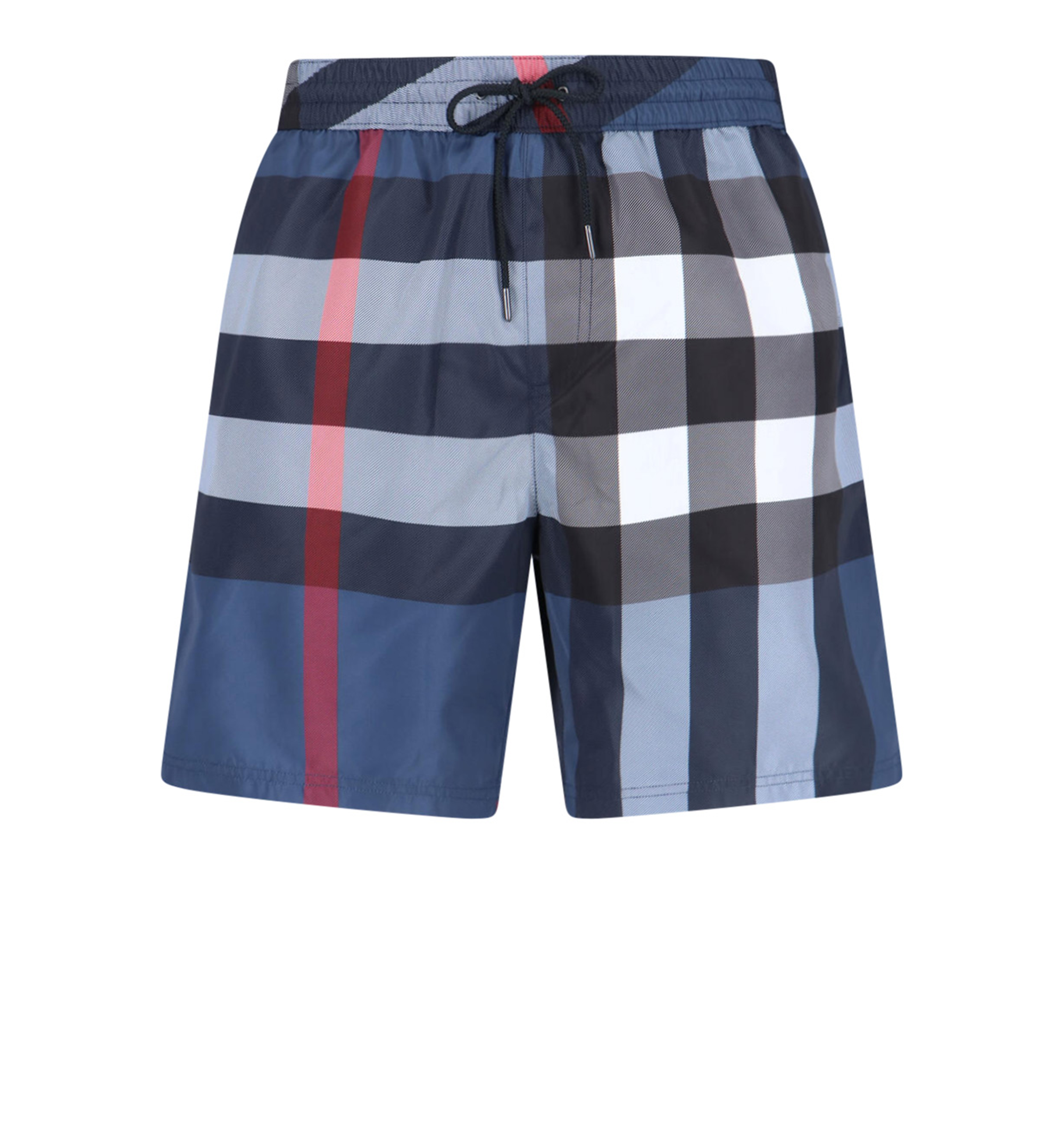 Check print swim trunks