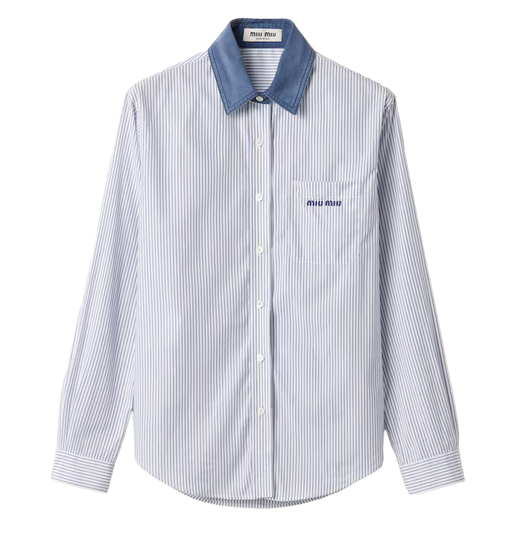 Striped poplin shirt