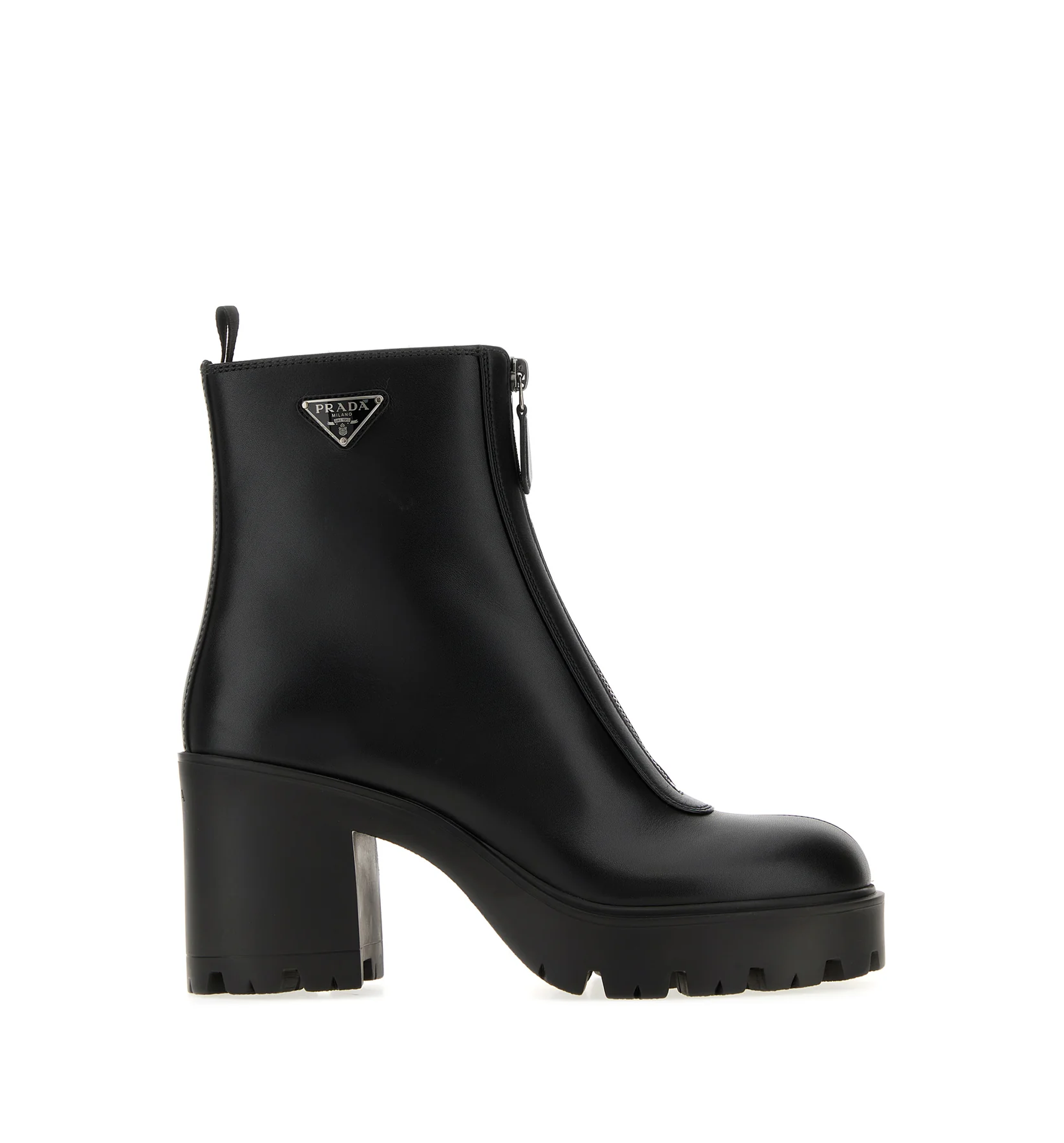 Black leather ankle boots