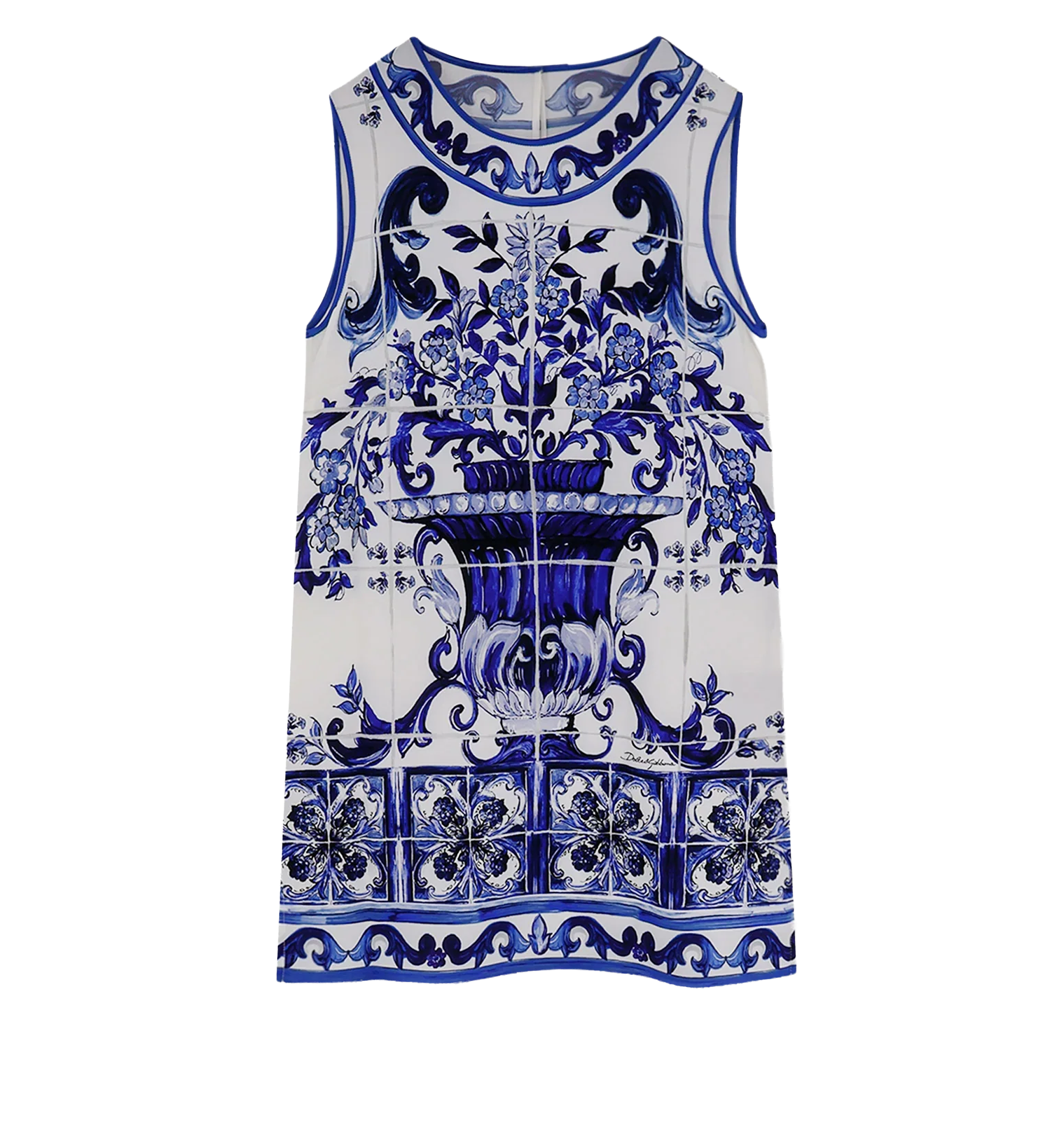 Majolica-print charmeuse top