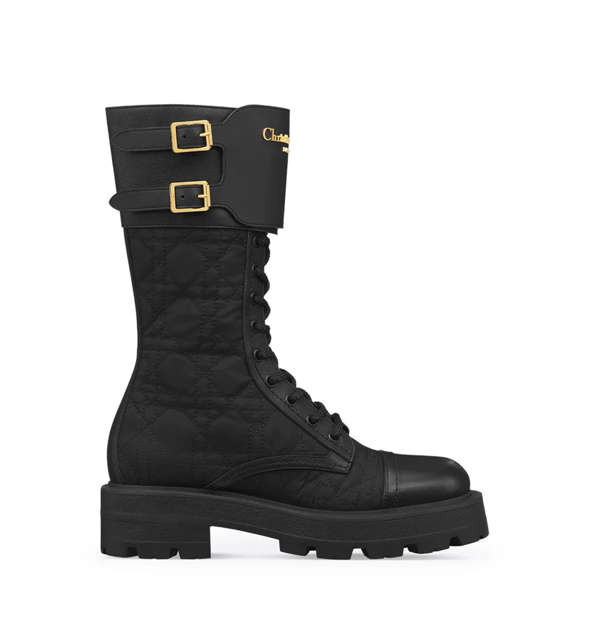 D-trap Ankle Boot With Embroidered Cannage Pattern