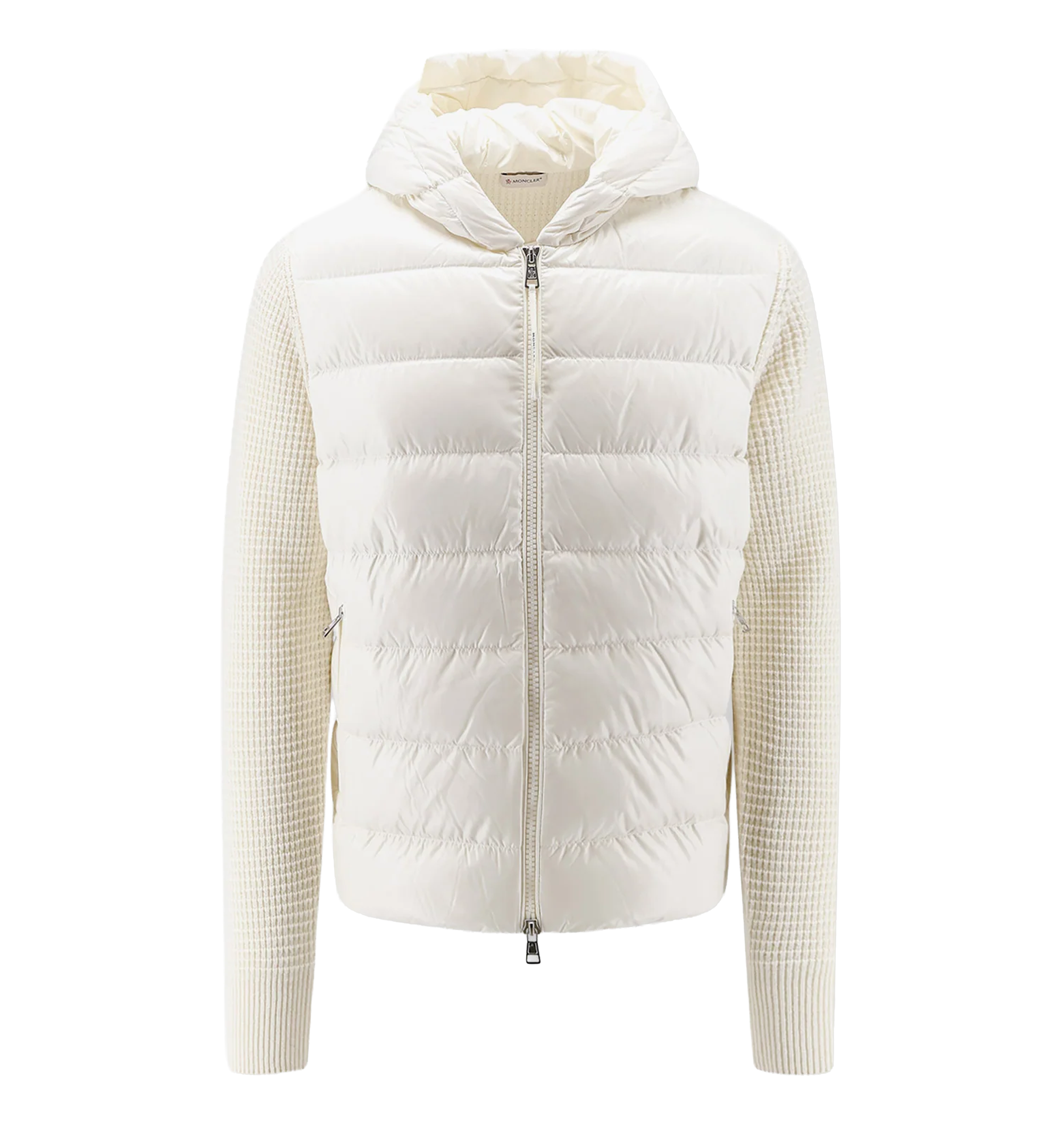 Nylon jacket with wool and cashmere blend sleeves