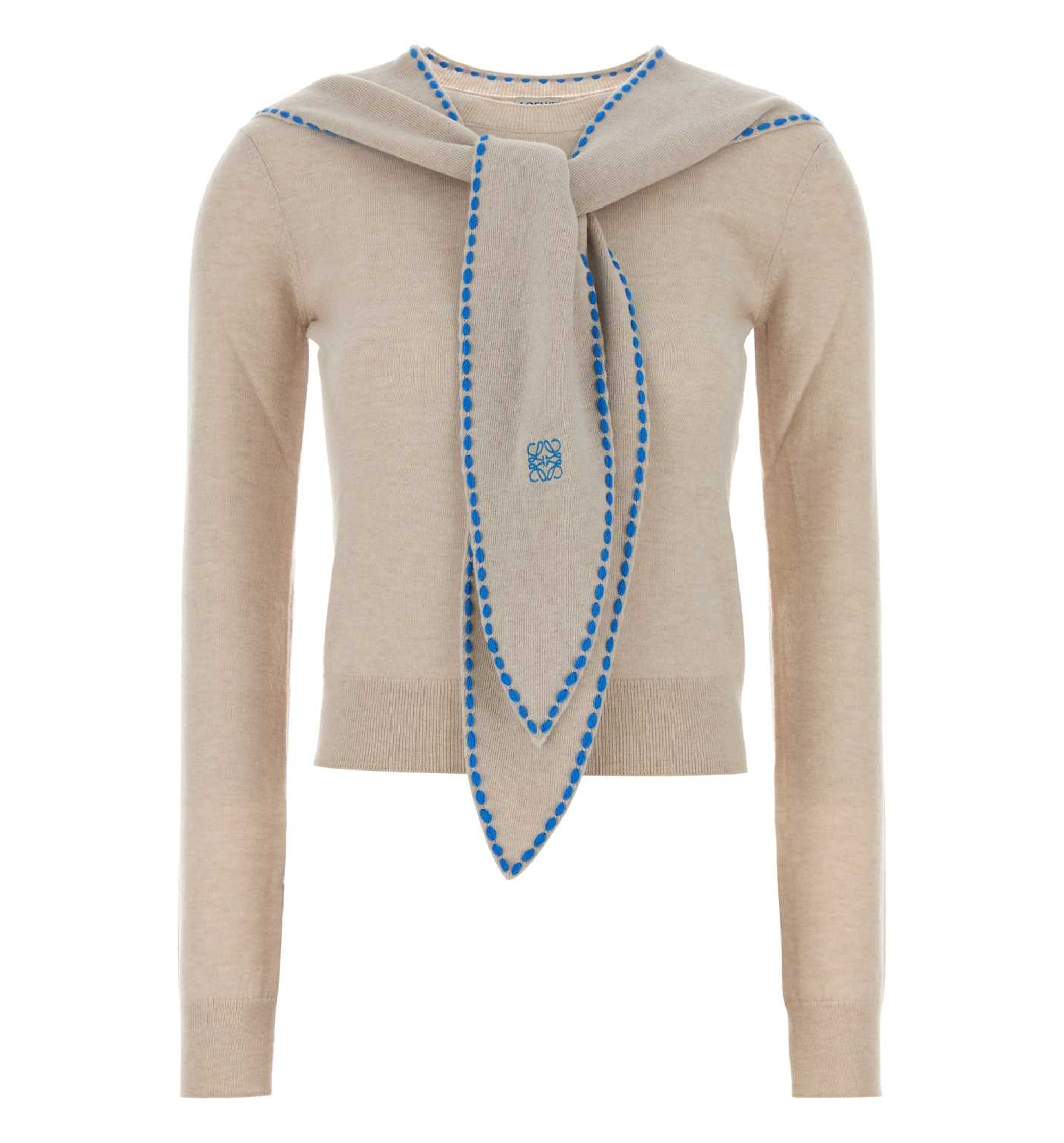 Scarf sweater in wool