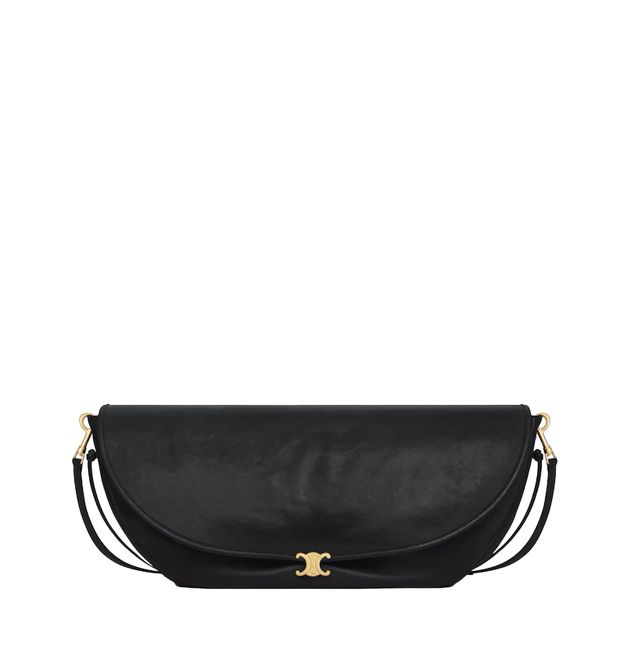 Halfmoon Soft Triomphe Bag In Supple Shiny Lambskin