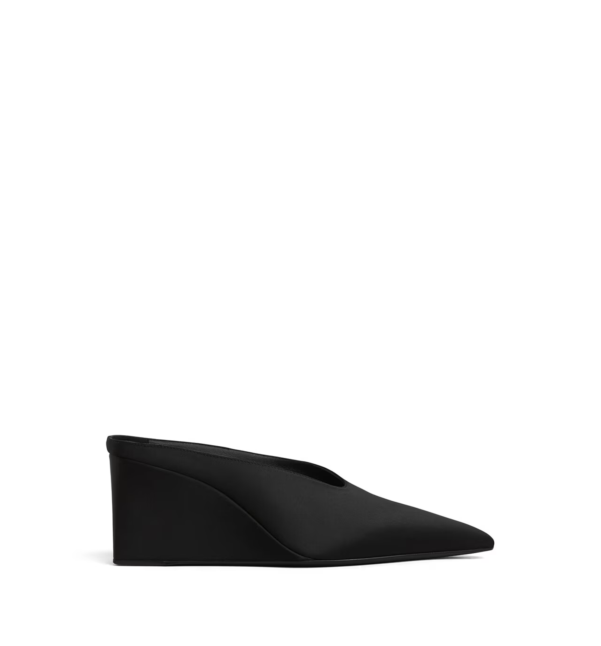 Cube Wedge Mules In Satin