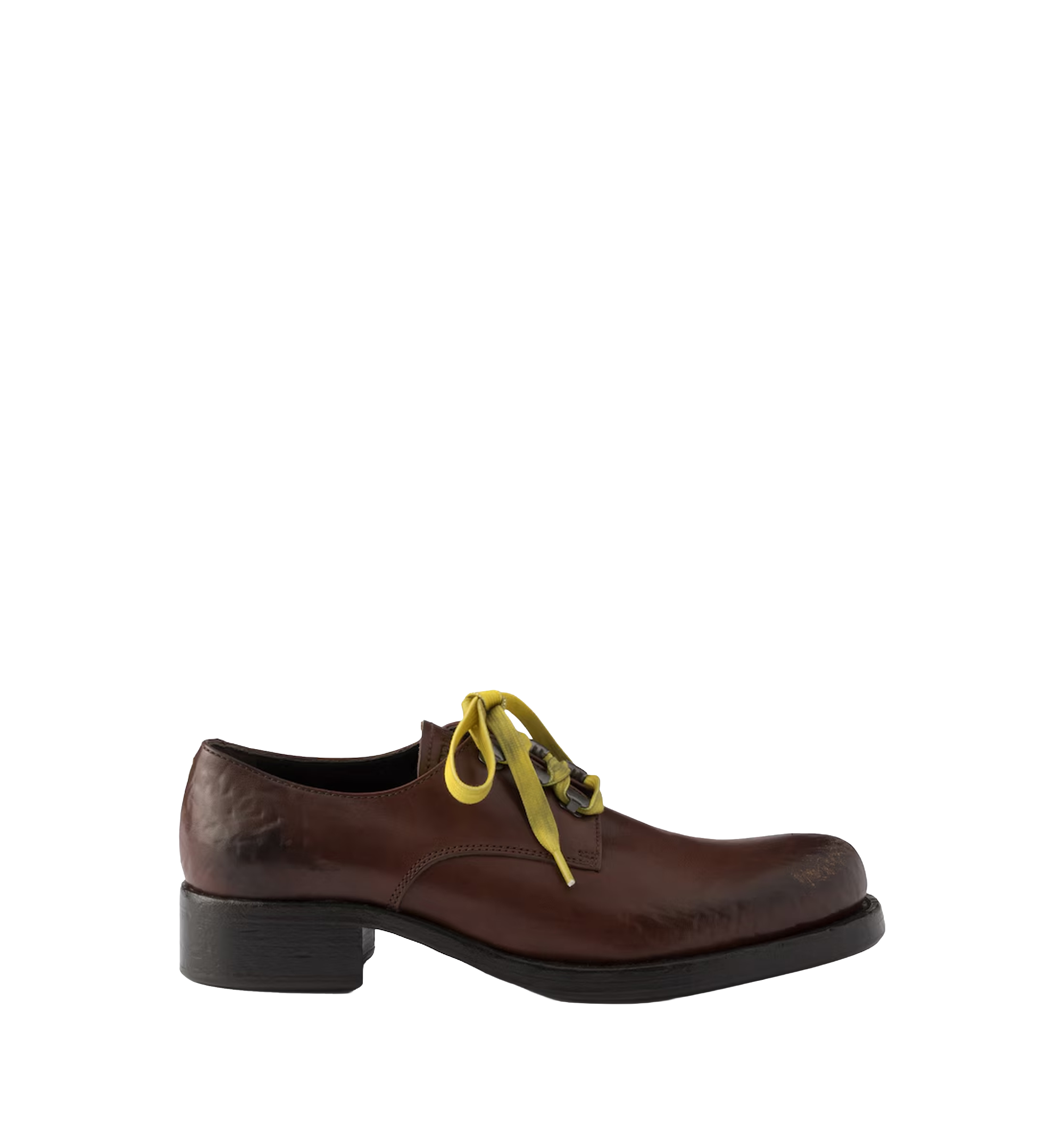 Antiqued leather lace-up shoes