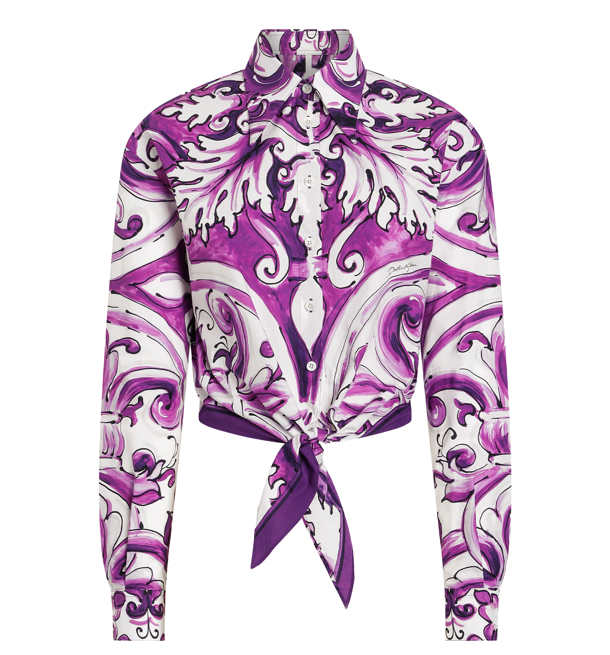 Majolica-print poplin shirt