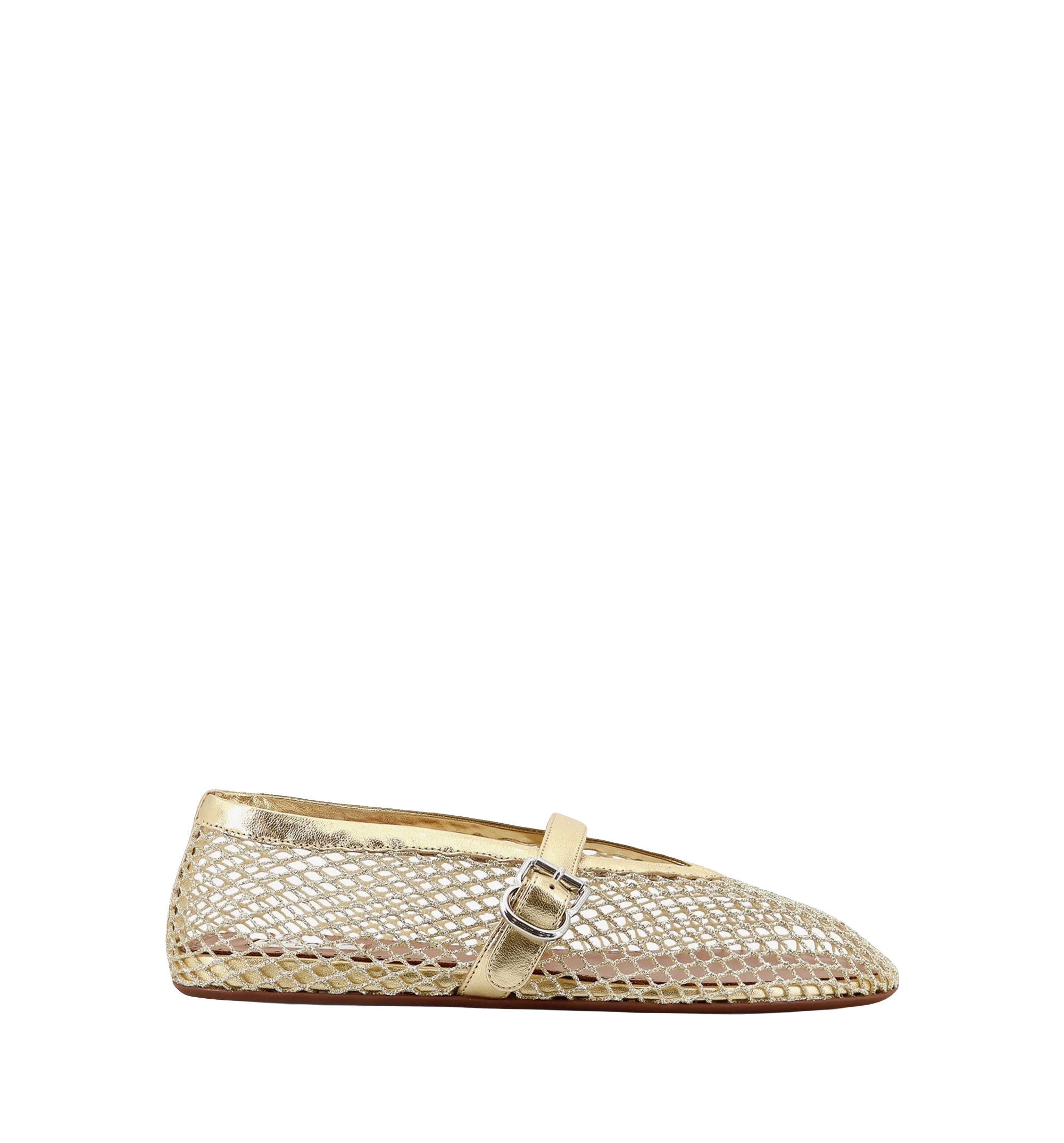 Ballet Flats In Laminated Fishnet
