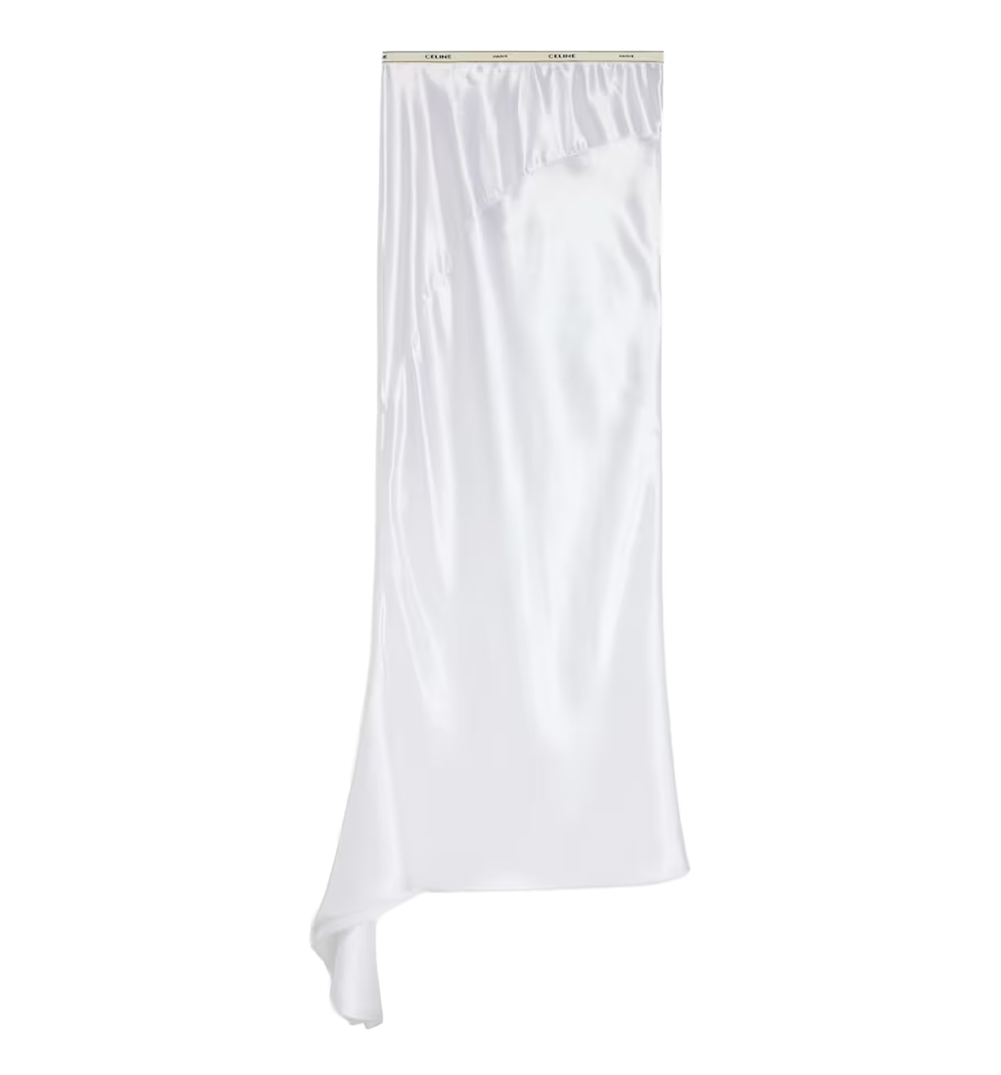 Viscose satin midi skirt