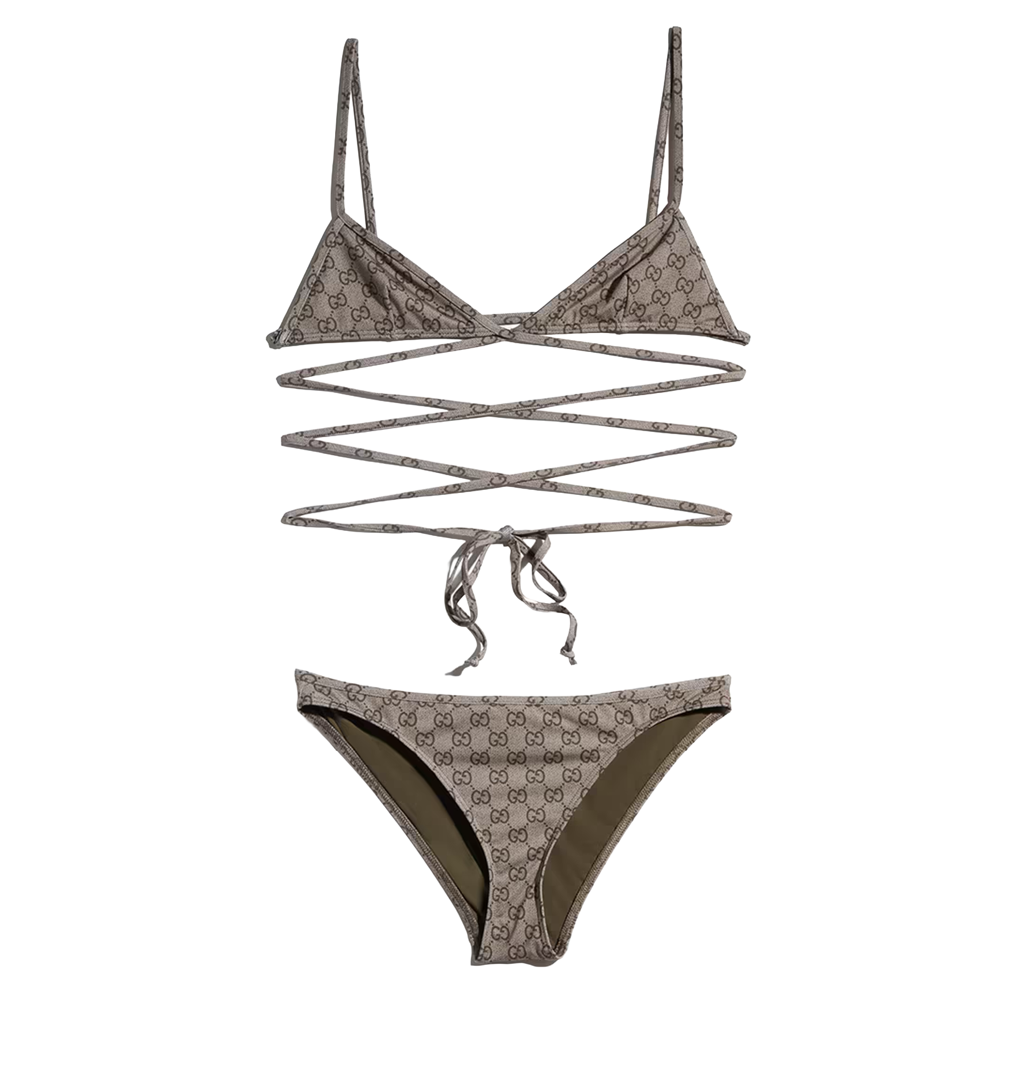 Printed stretch jersey bikini