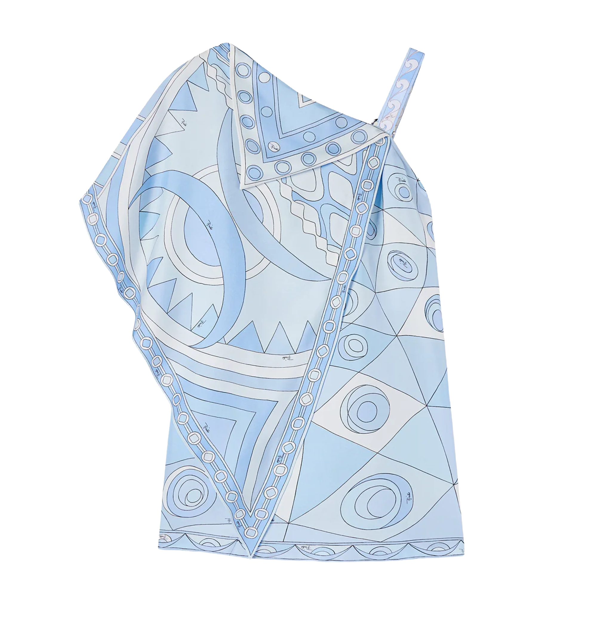Occhi and Vivara Print Asymmetrical Silk Dress