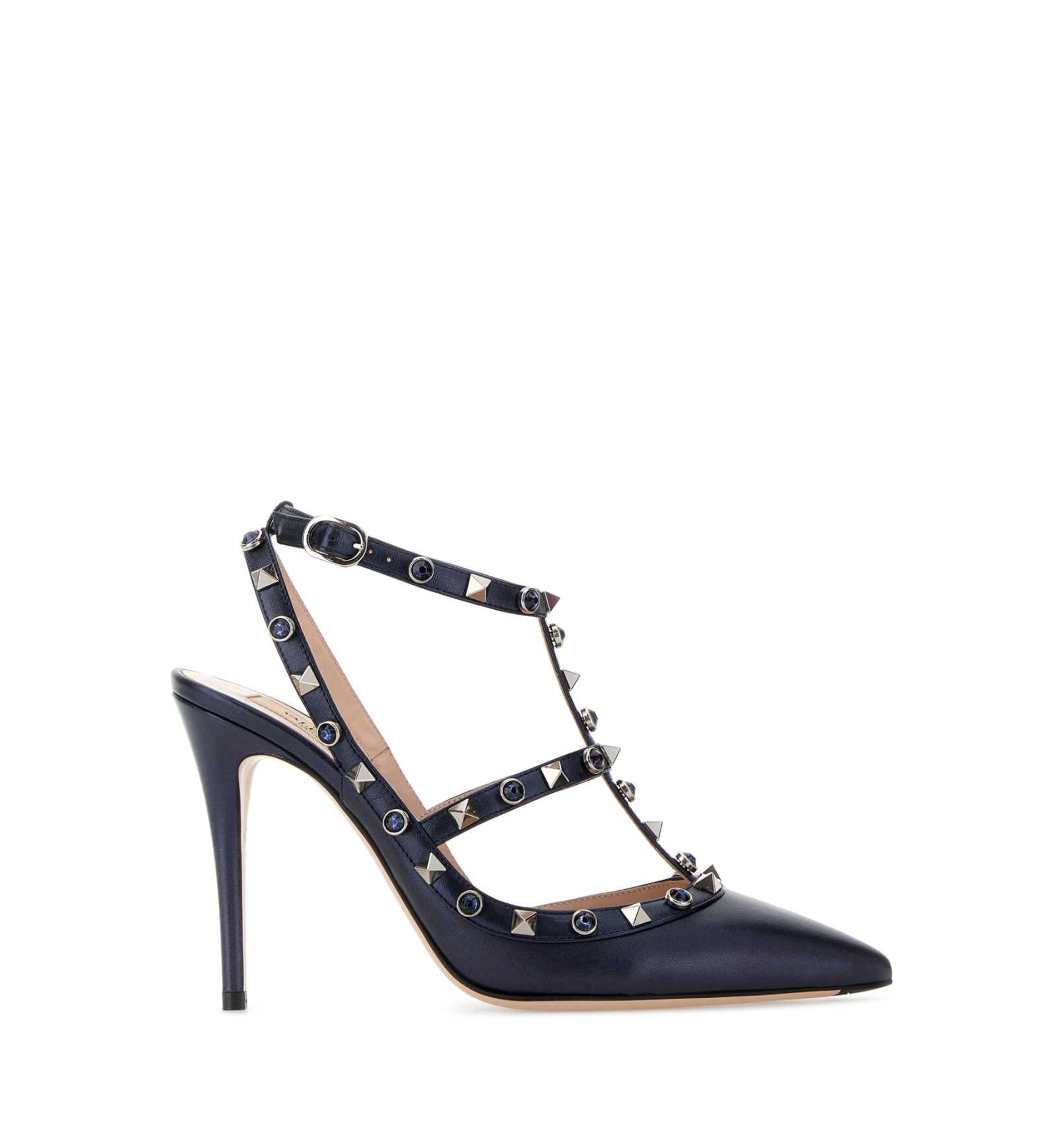 Rockstud` Ankle Strap Pumps