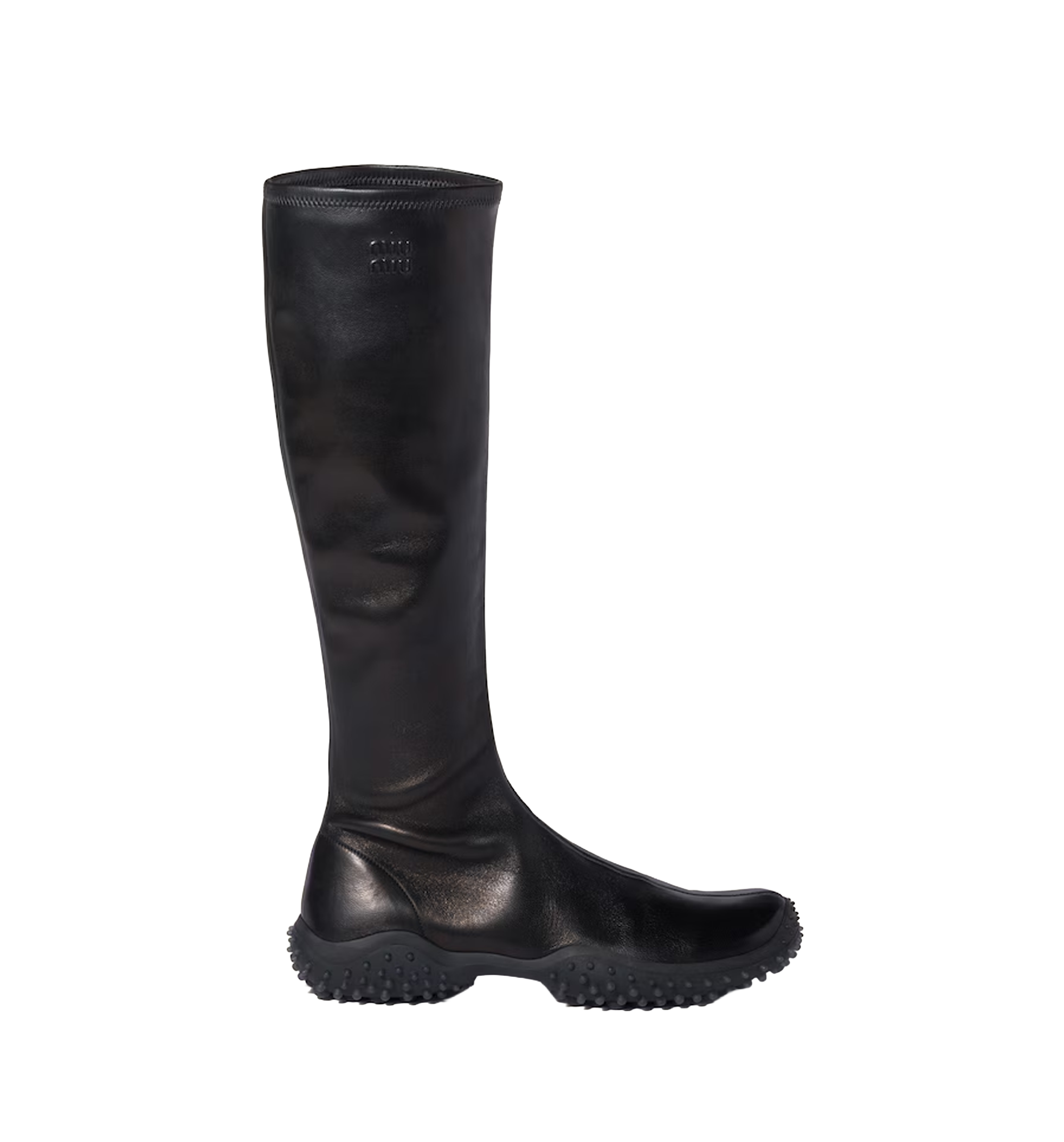 Stretch leather boots