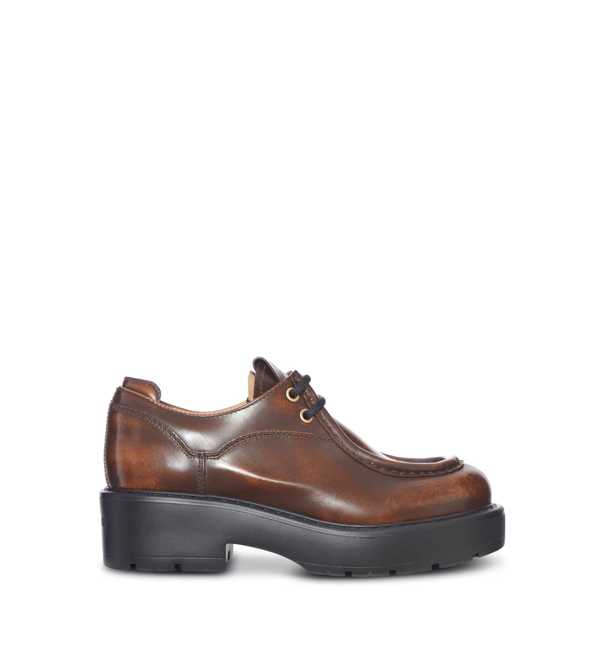 Vintage Leather Platform Lace-up Shoe