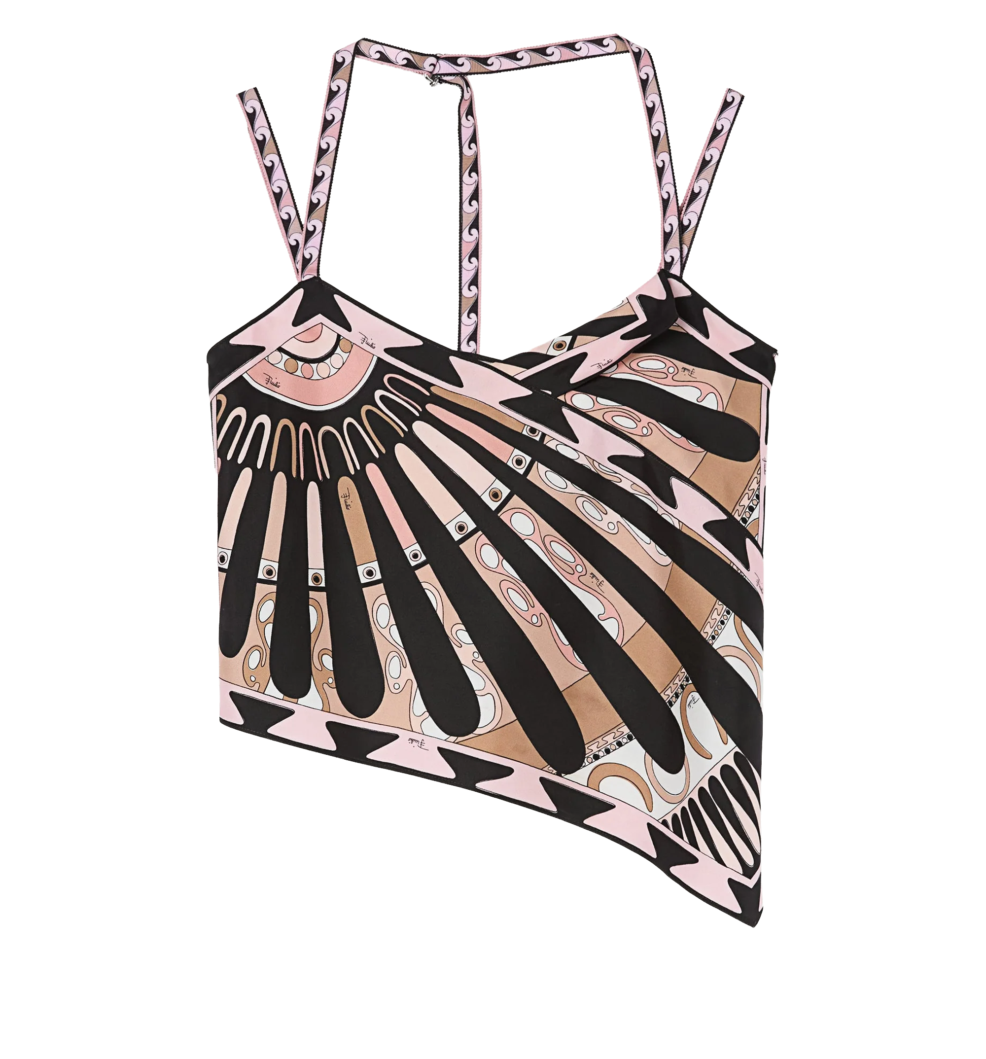 Soleil Print Silk Scarf Top