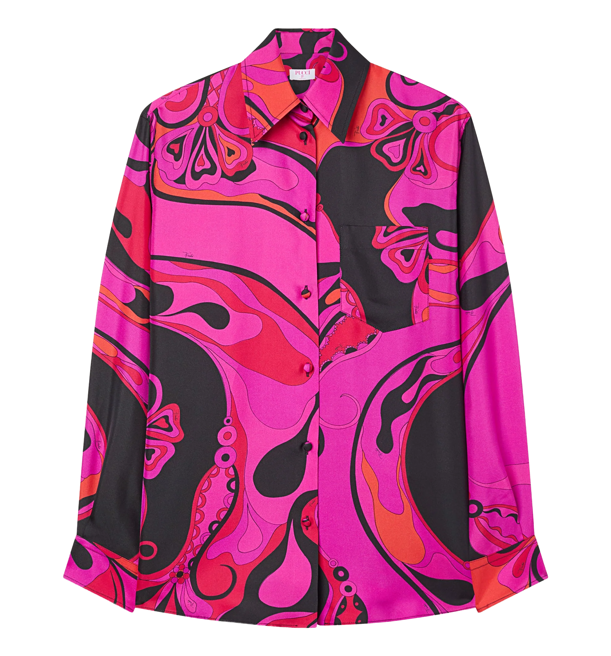 Orchidee Print Silk Shirt