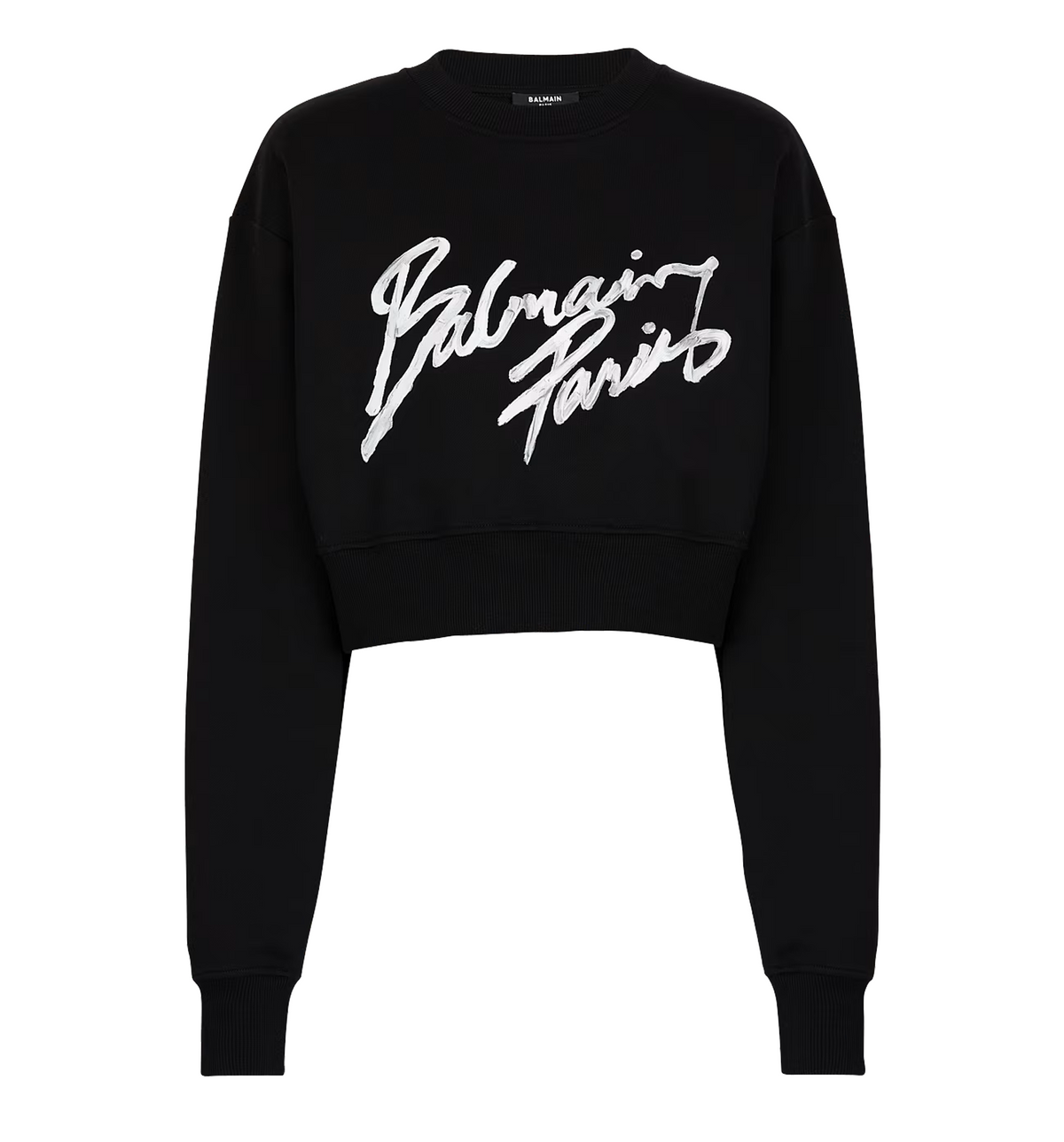 Cropped printed cotton sweatshirt