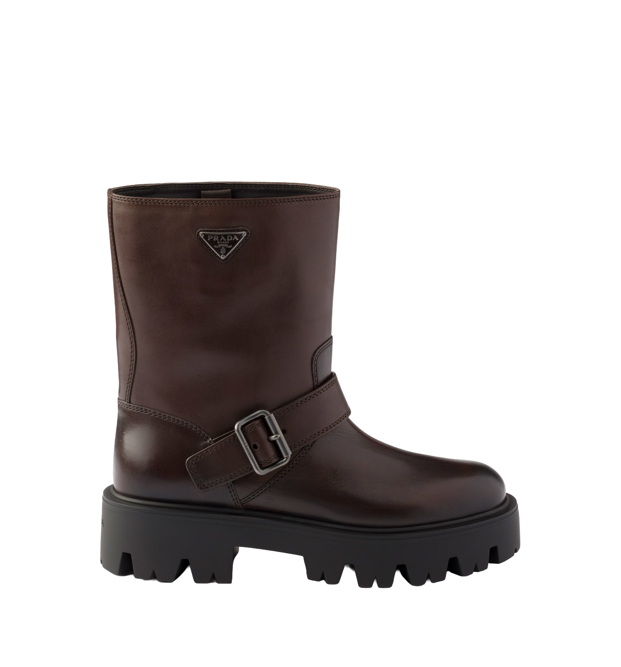Leather mid-calf boots