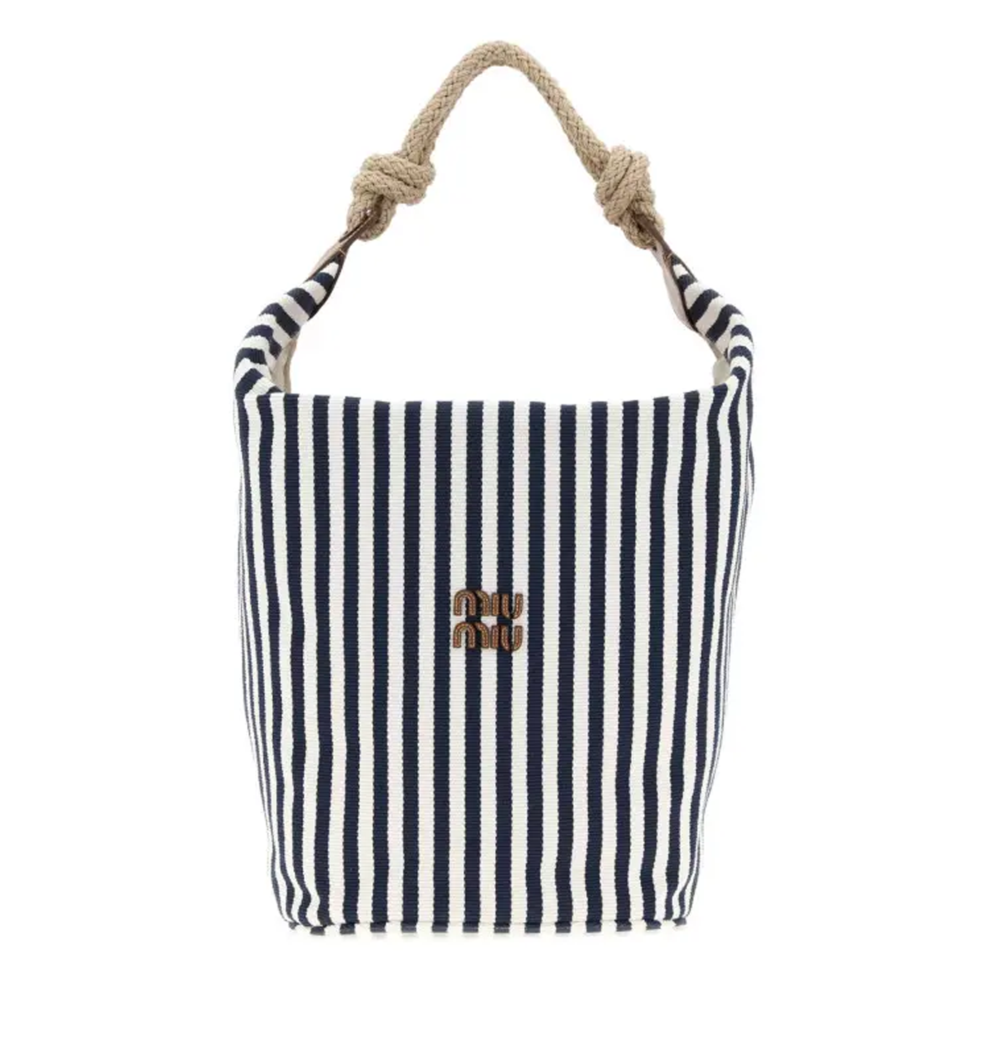 Embroidered canvas bucket bag
