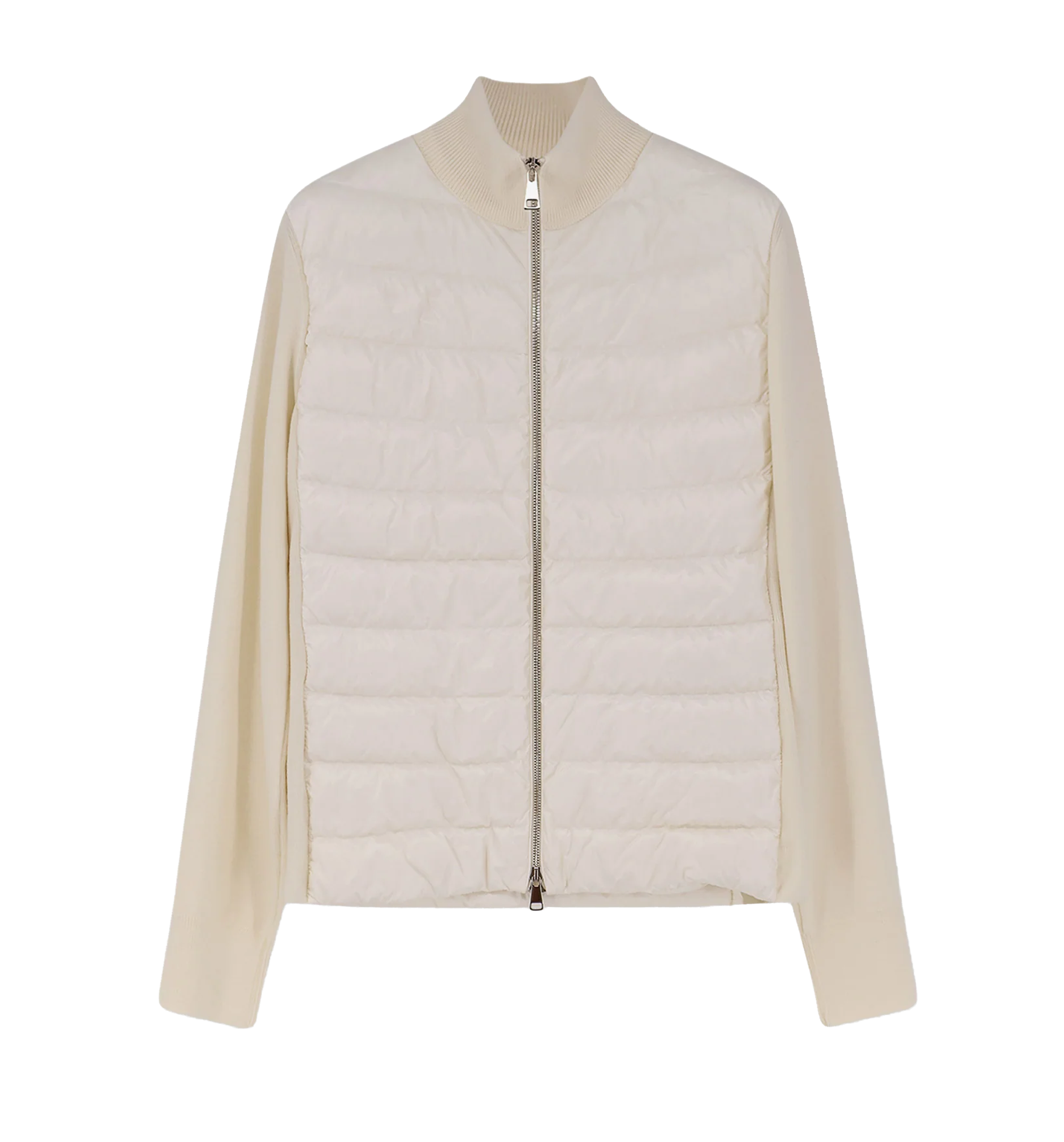 Padded Wool Zip-Up Cardigan