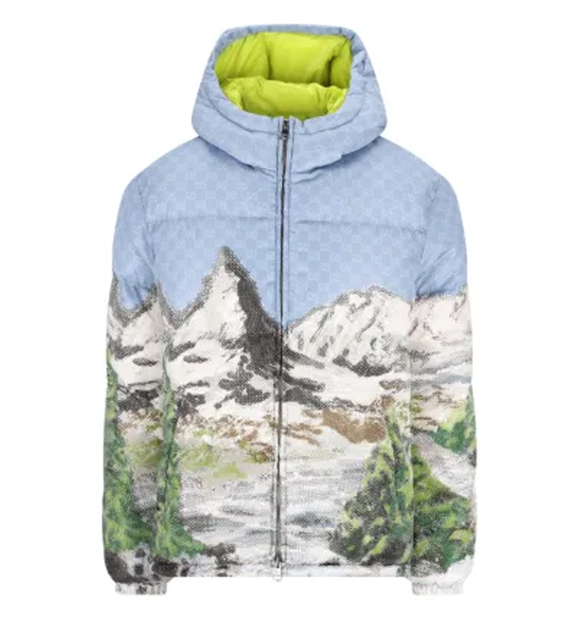 Printed short down jacket