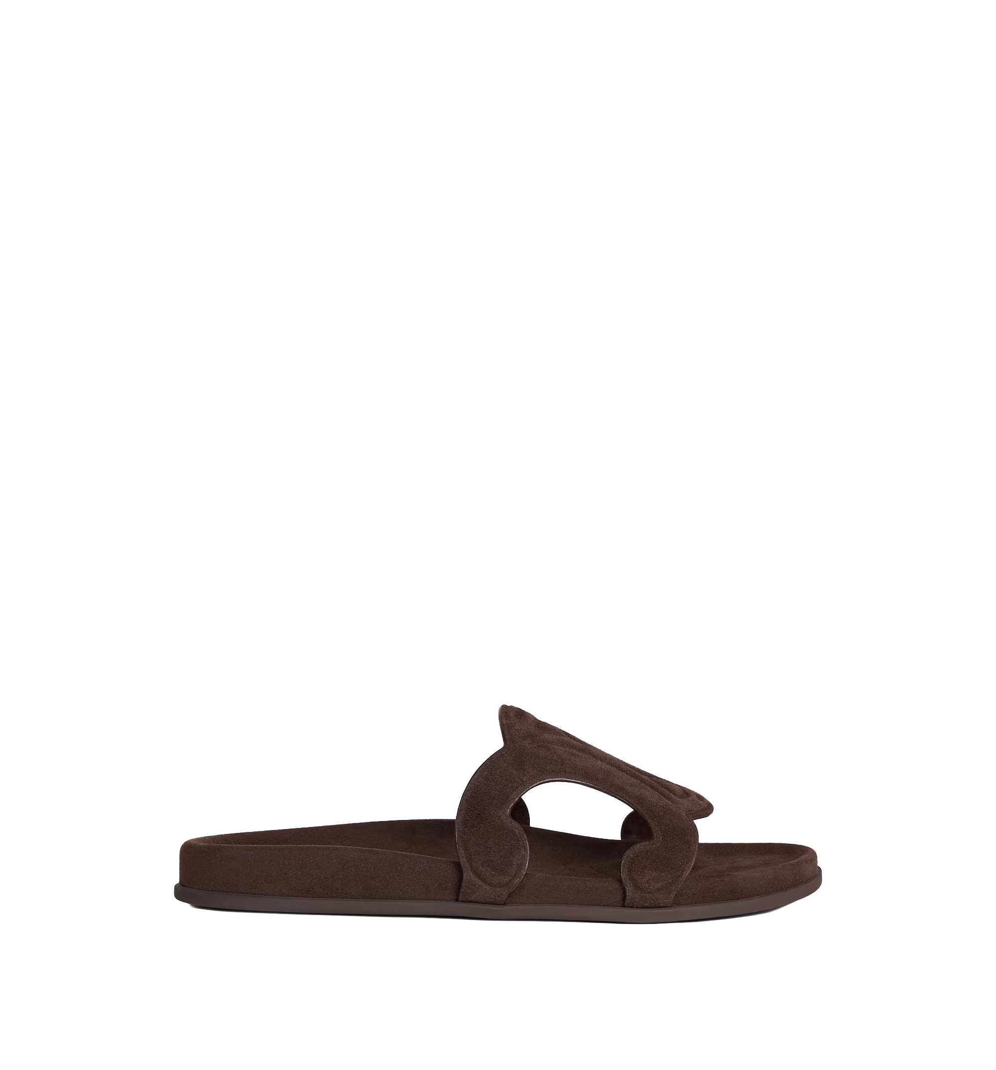 Triomphe Slide In Suede Calfskin