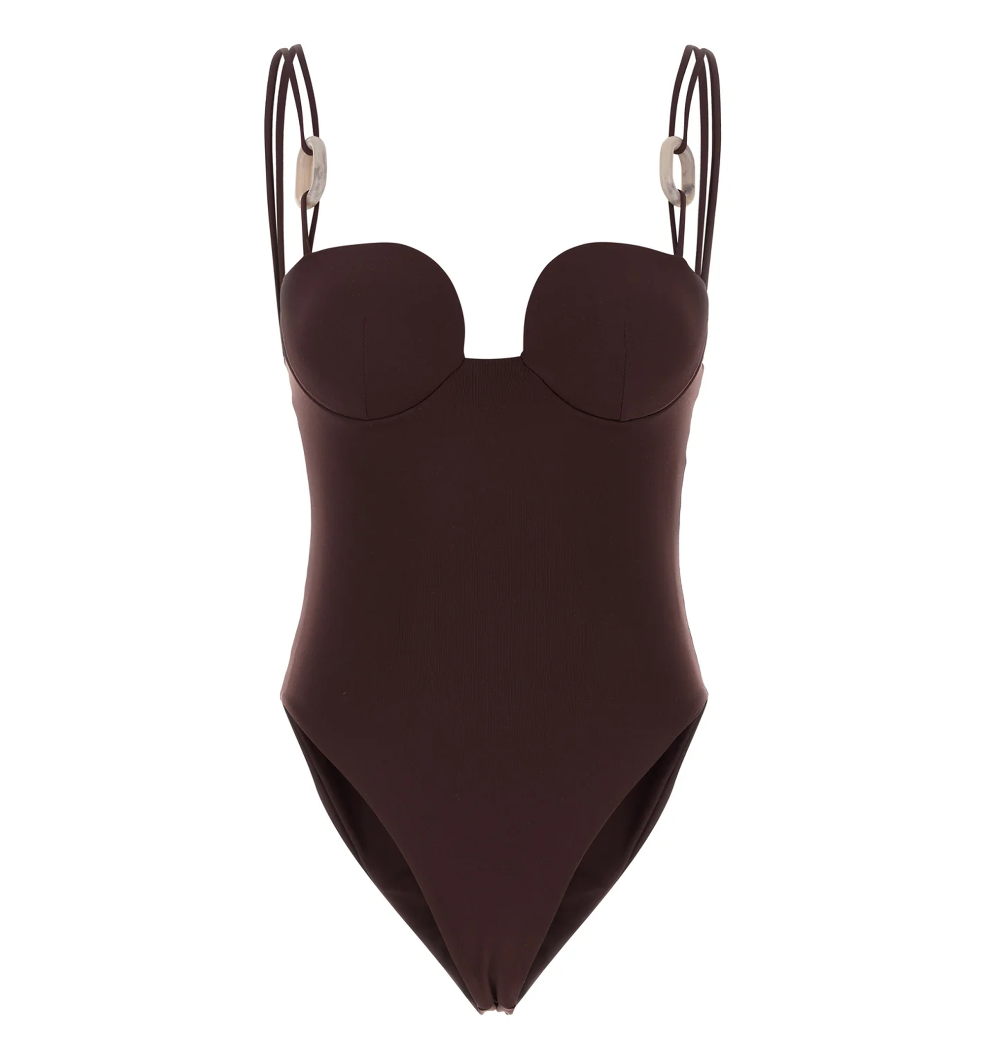 Burgundy stretch nylon swimsuit