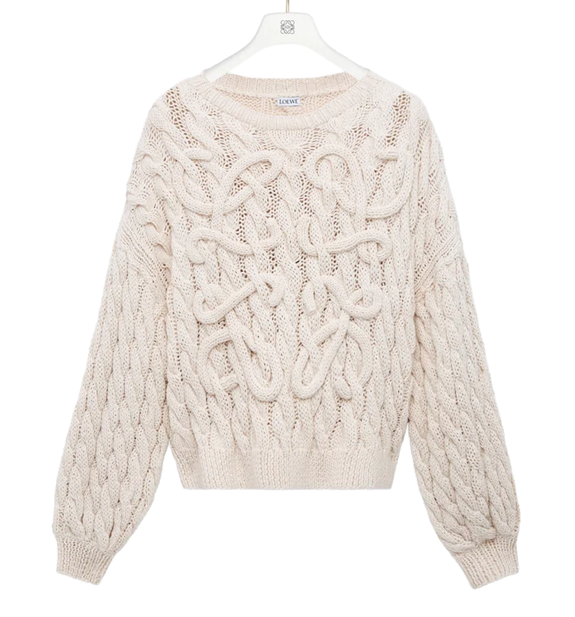 Anagram sweater in cotton and wool blend