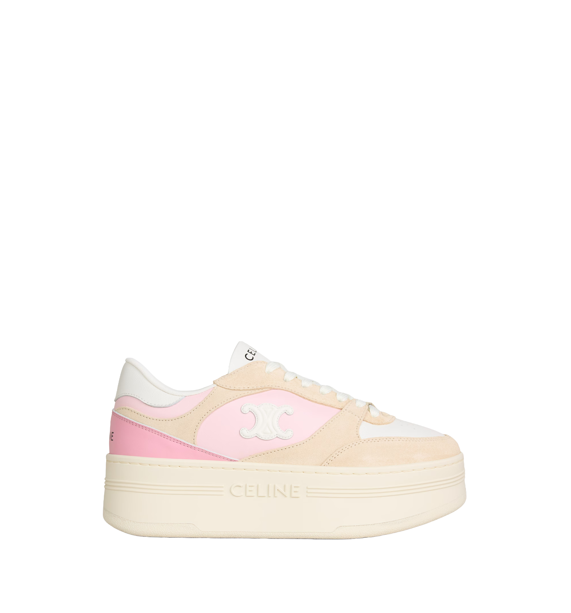 "Block" leather wedge sneakers