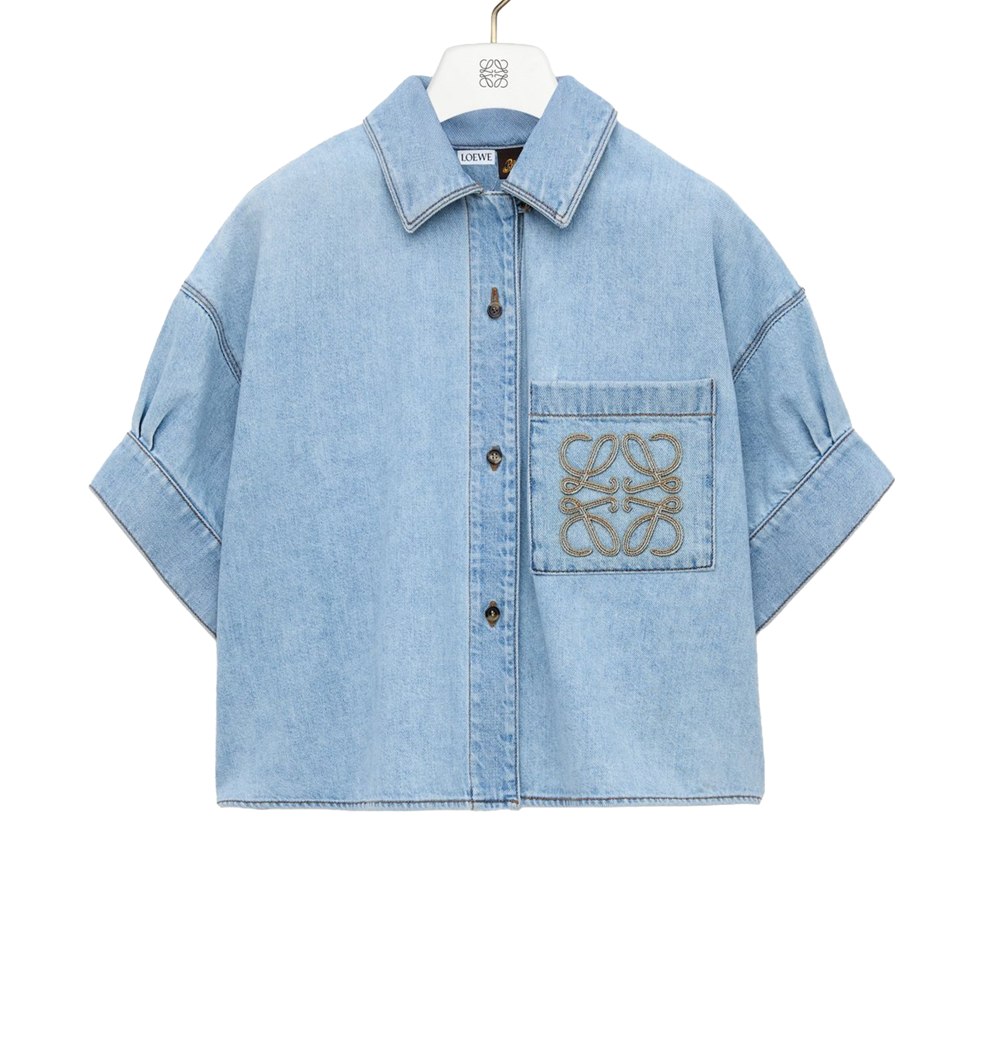 Short sleeve shirt in denim