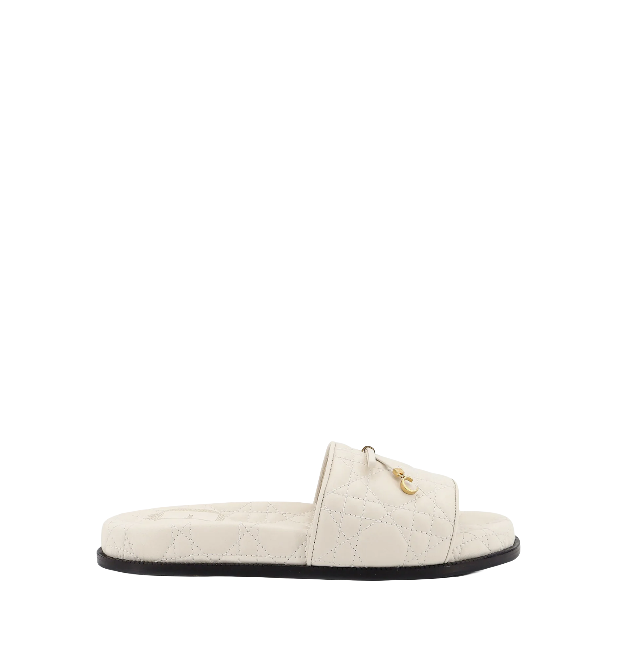 Cannage quilted leather sandals
