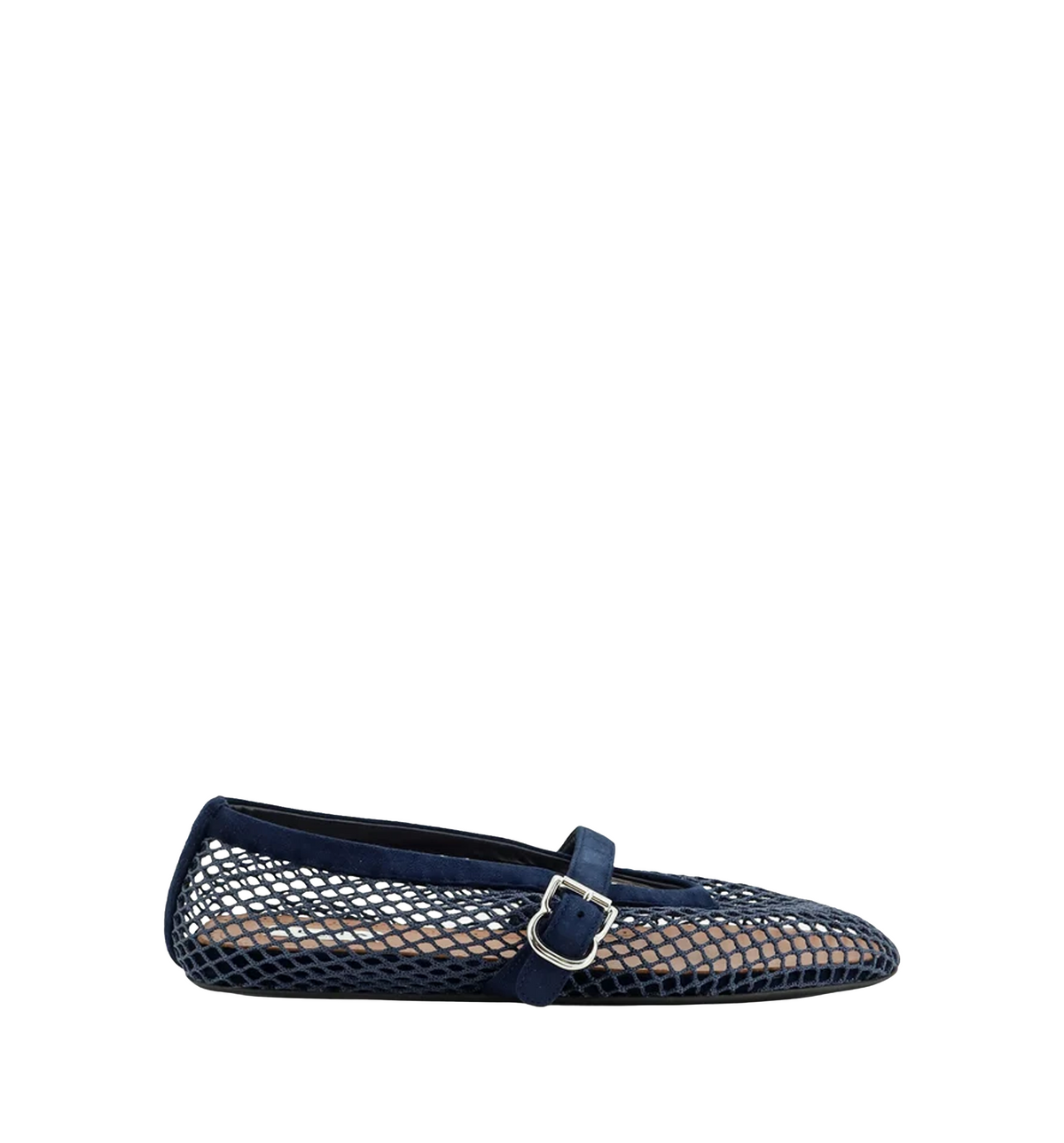 Ballet Flats In Fishnet And Suede
