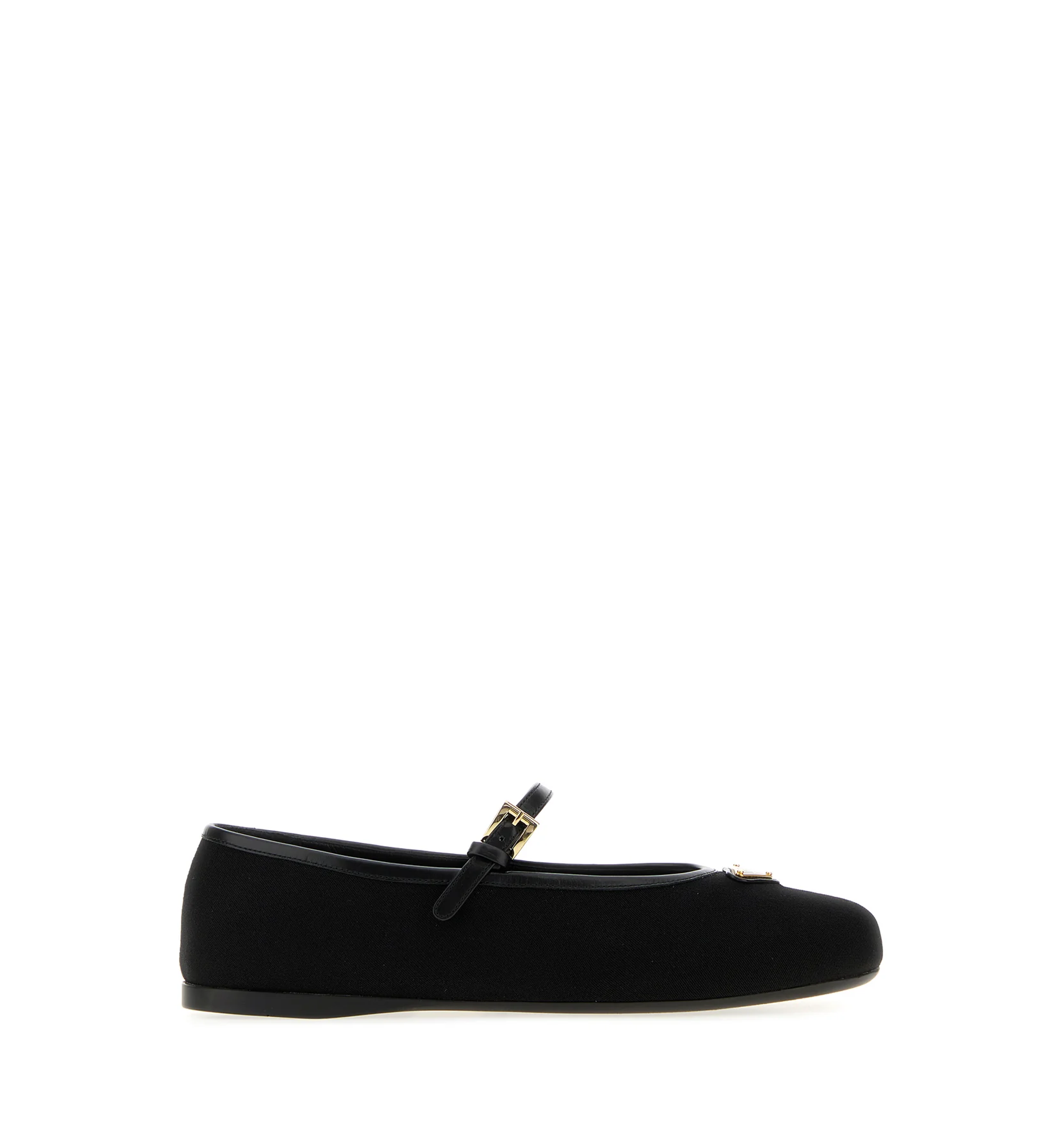 Black canvas ballerinas