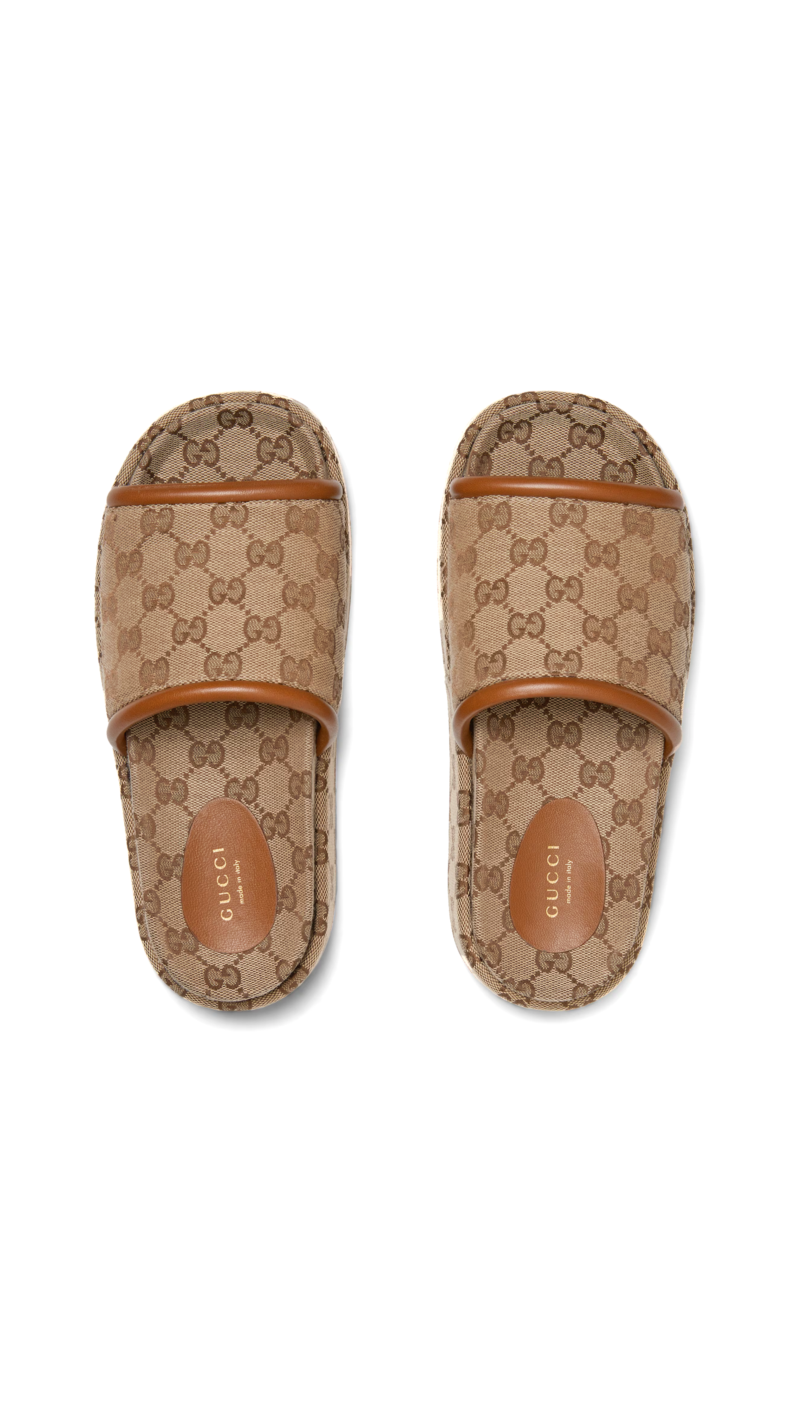 GG Platform Sandal - Beige/Brown