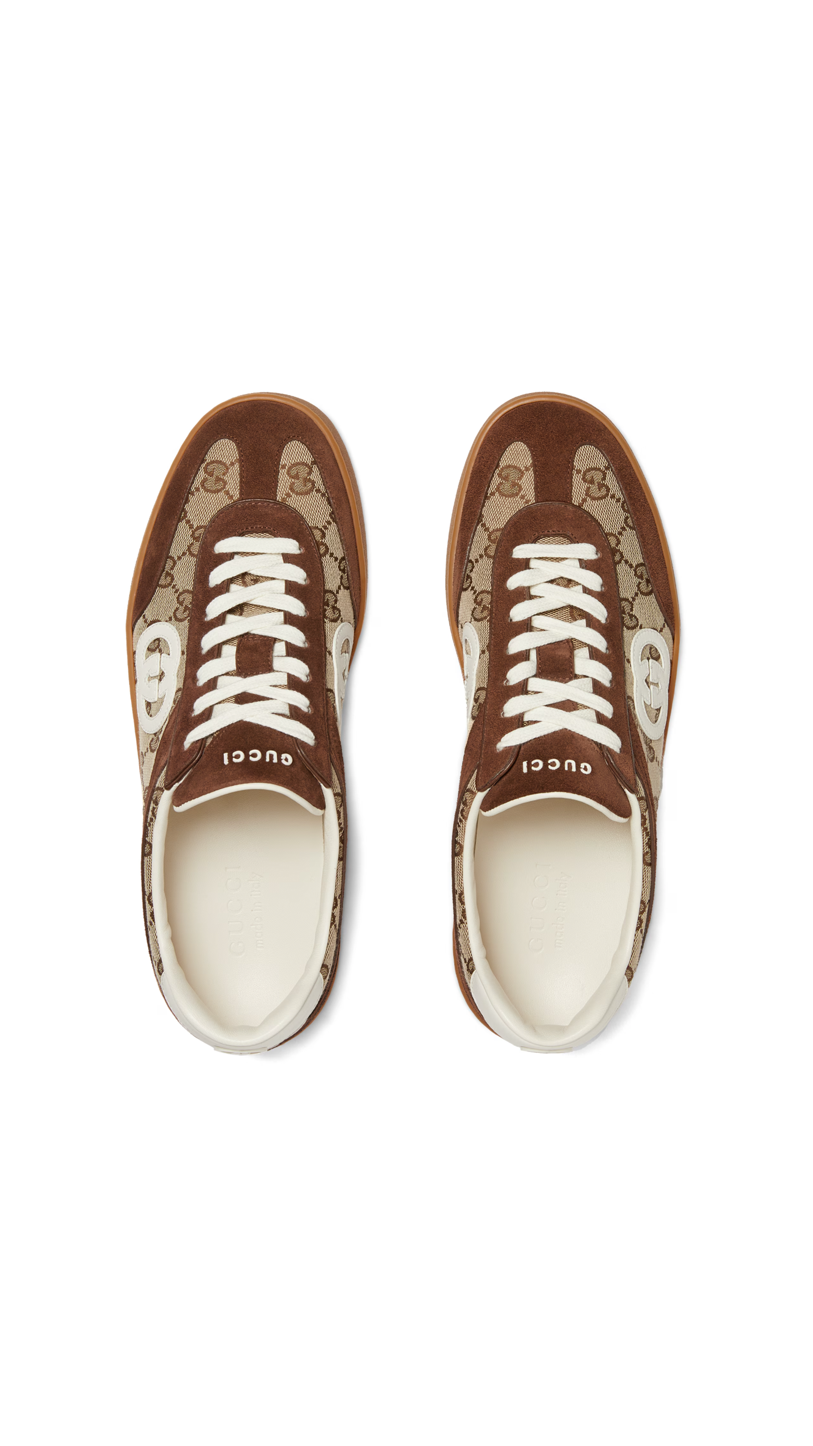 Sneaker with Interlocking G Sneakers - Brown/Beige