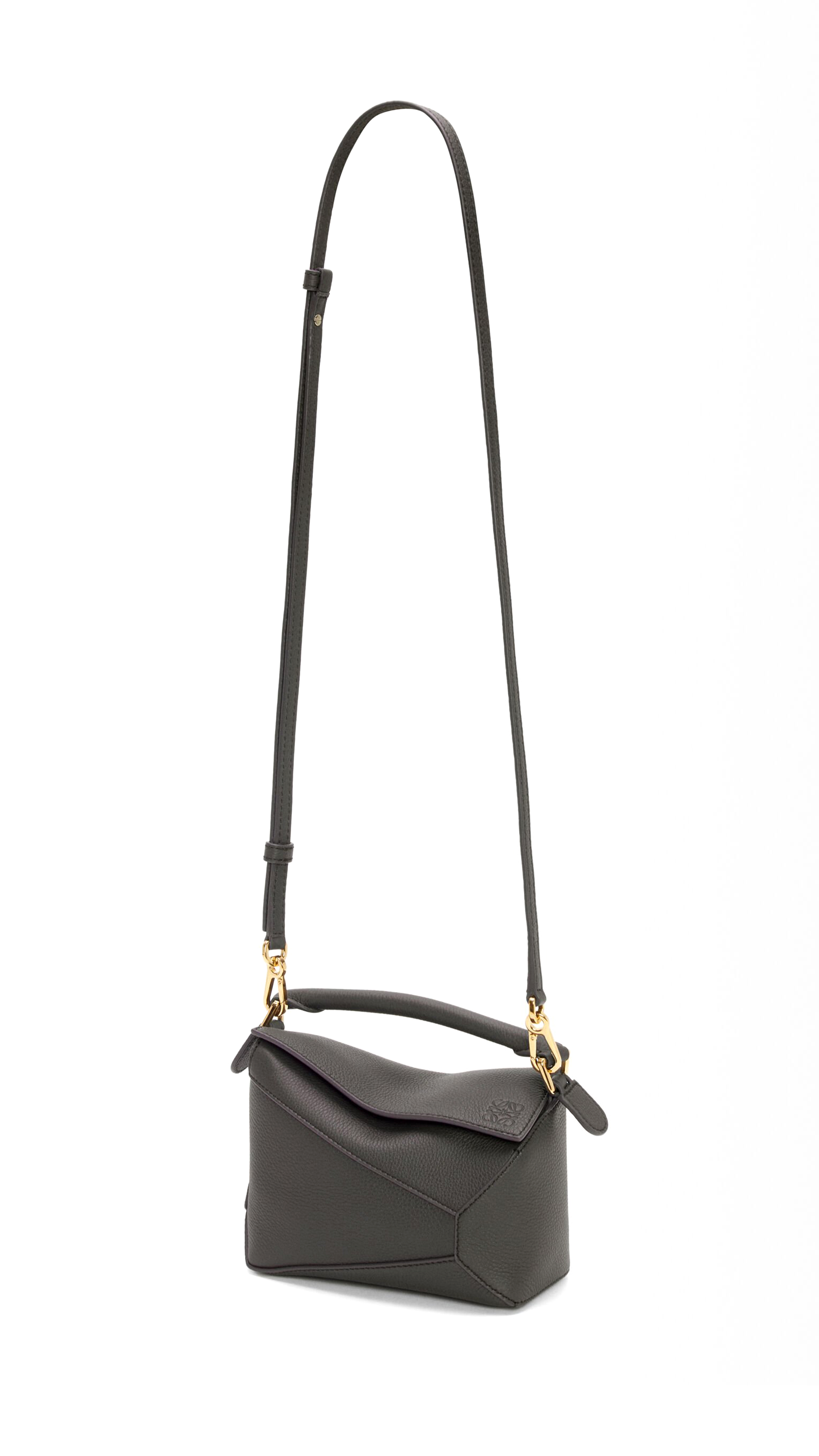 Mini Puzzle Bag in Soft Grained Calfskin - Dark Grey