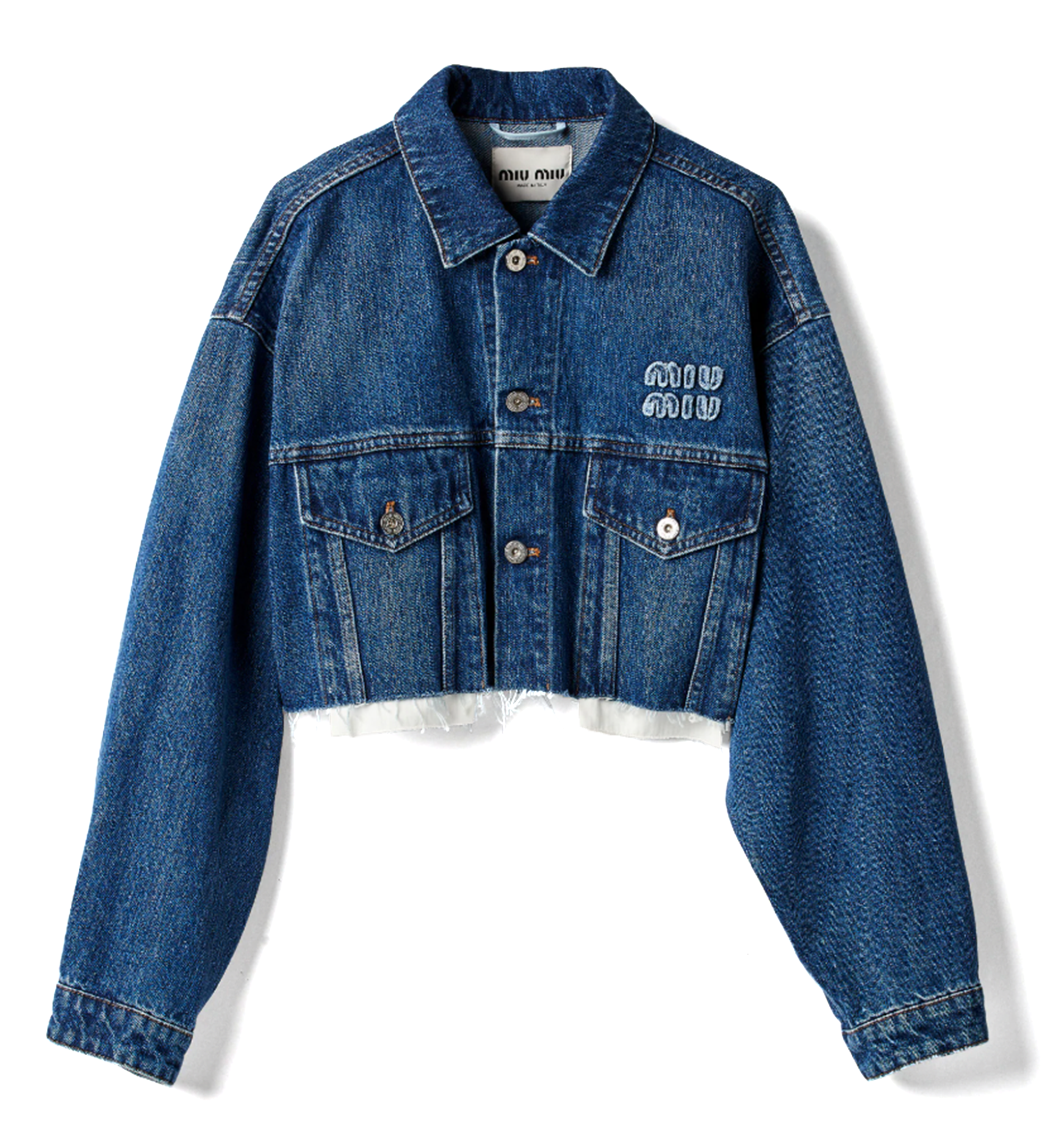 Denim blouson jacket