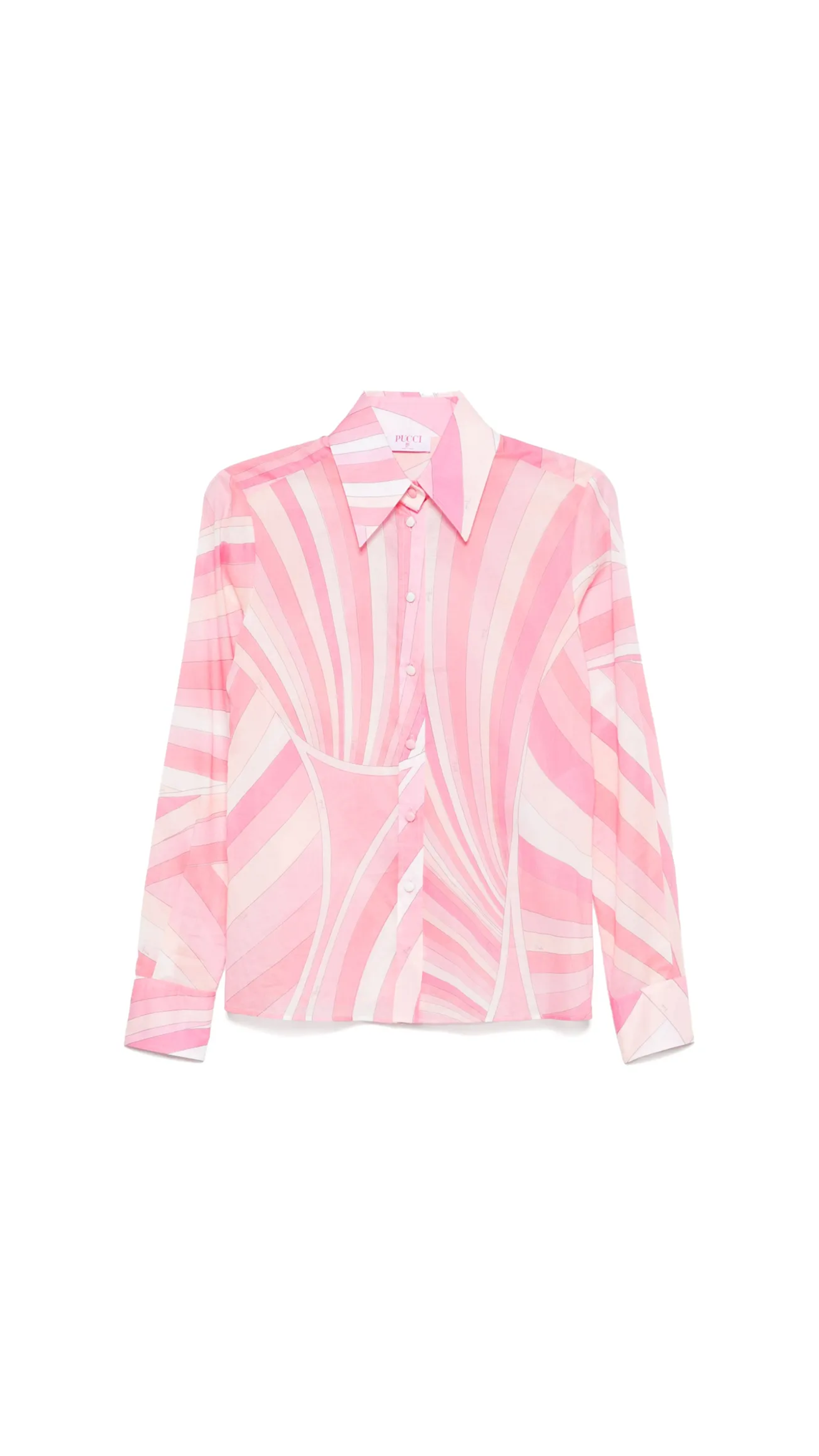 Iride Print Silk Shirt - Light Pink Multi
