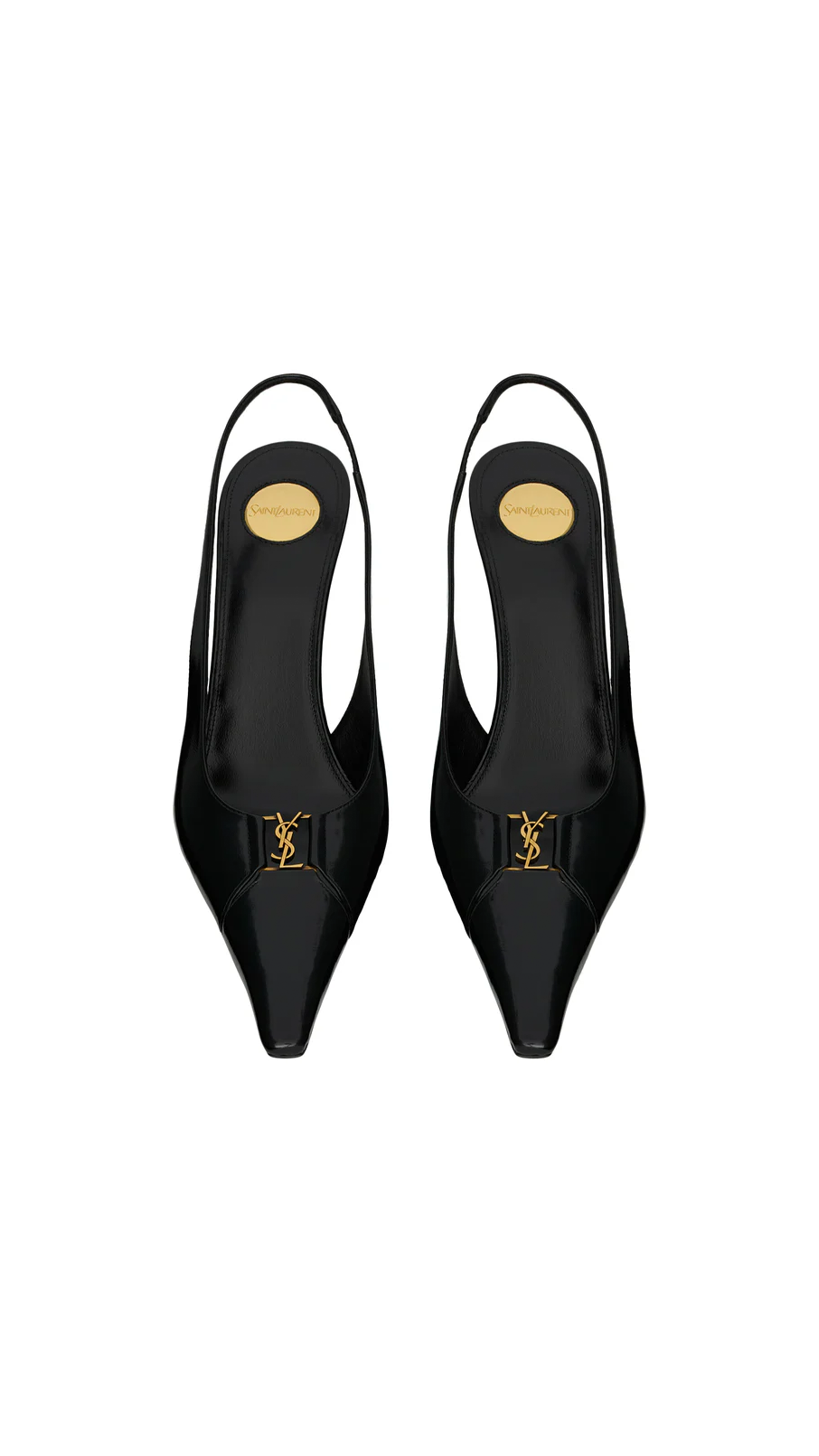 Babylone Breteuil Slingback Pumps in Smooth Leather - Black