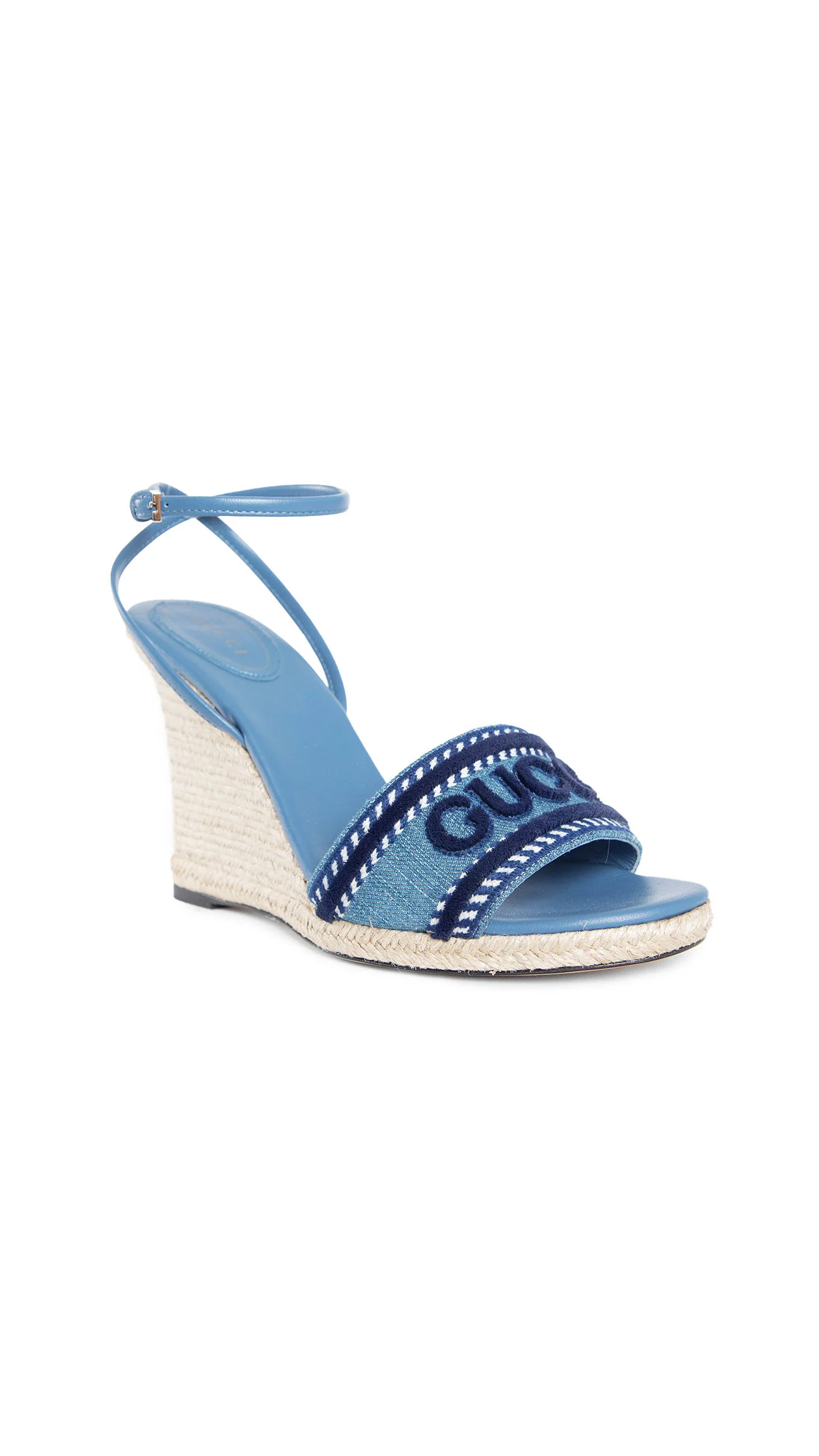 Platform Espadrilles in Denim - Blue